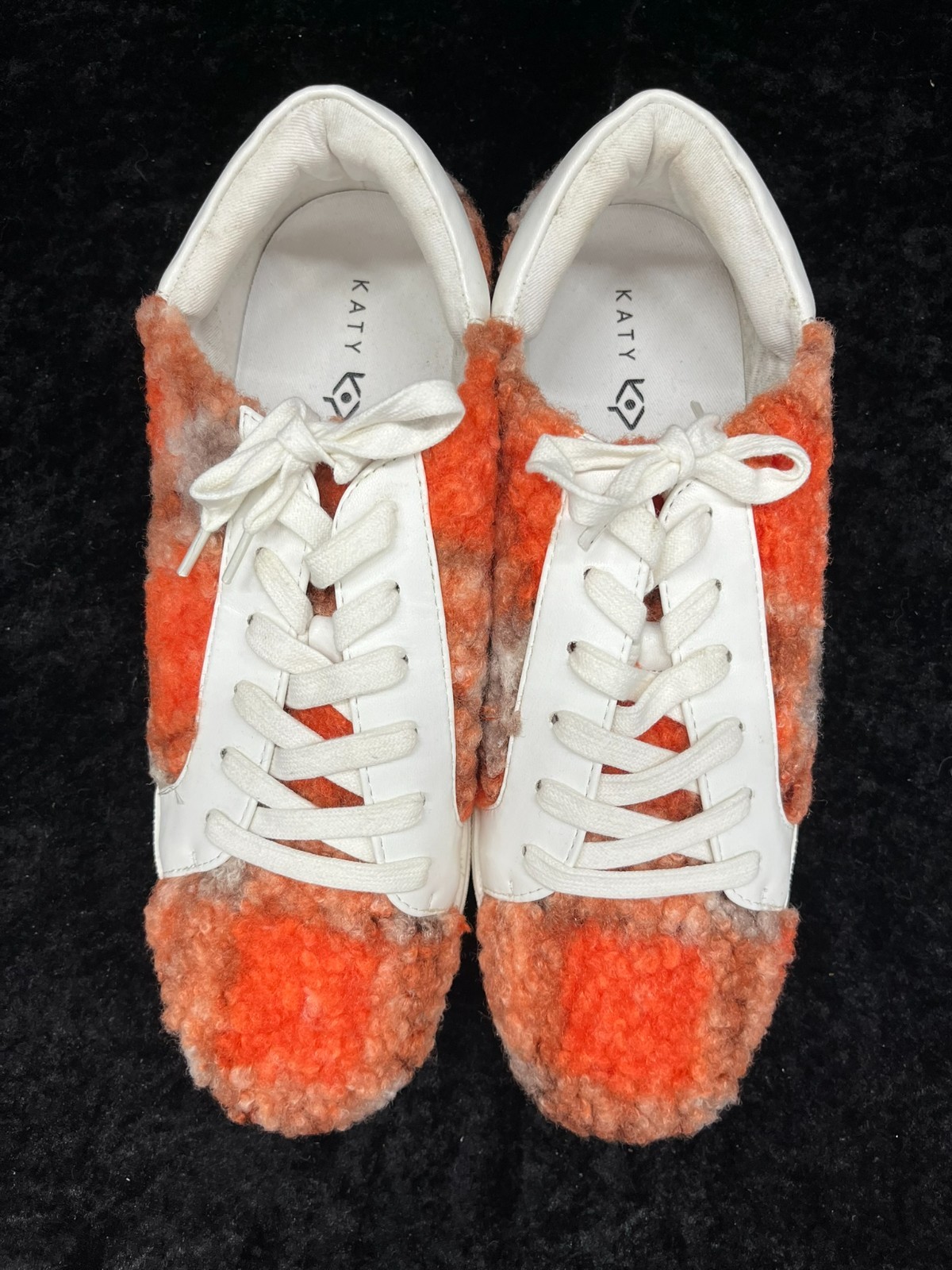 Katy Perry The Rizzo Sneakers Women’s 11M Orange Multi Faux Shearling (398)