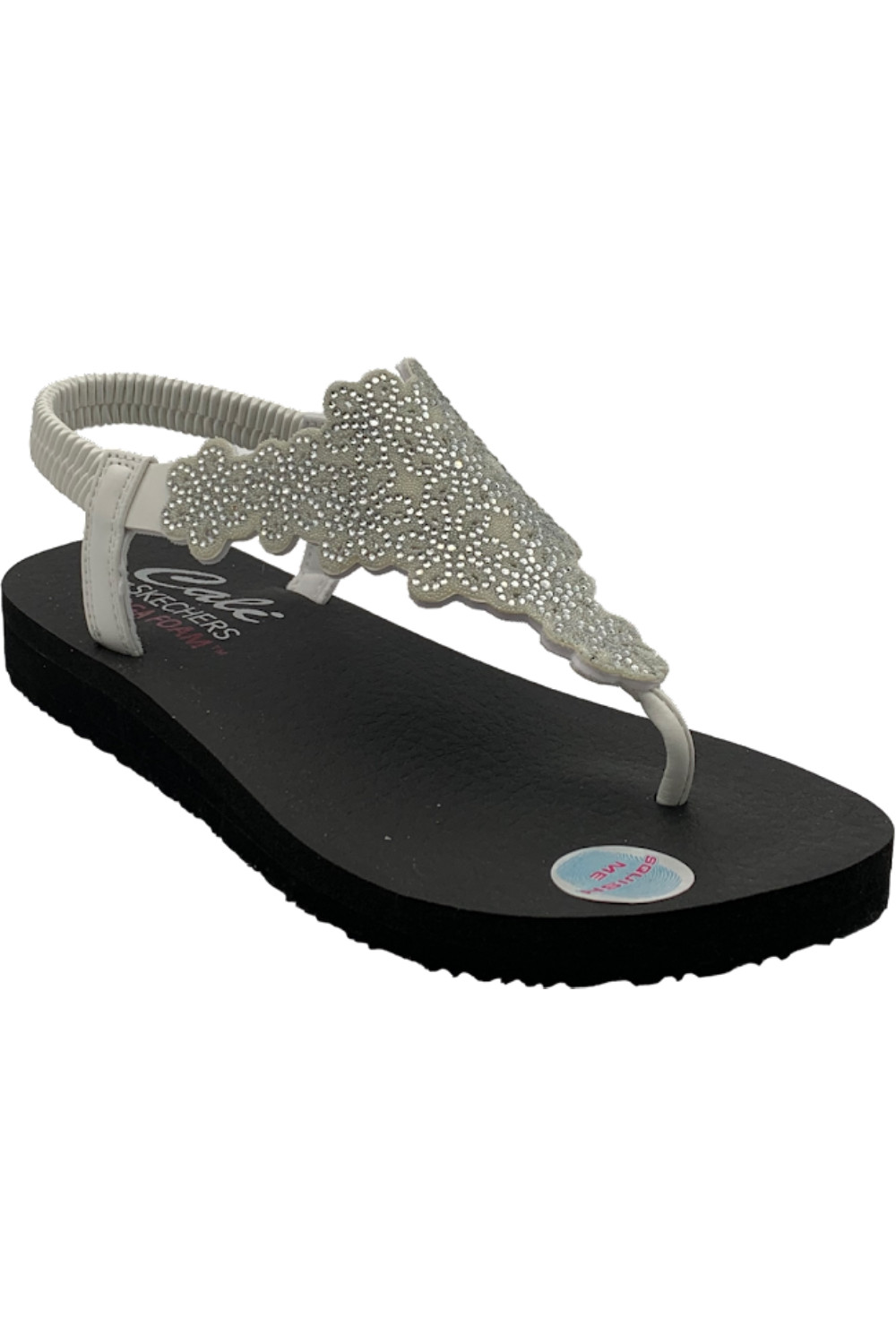 Skechers Meditation Slingback Thong Sandals Floral Lover White/Silver