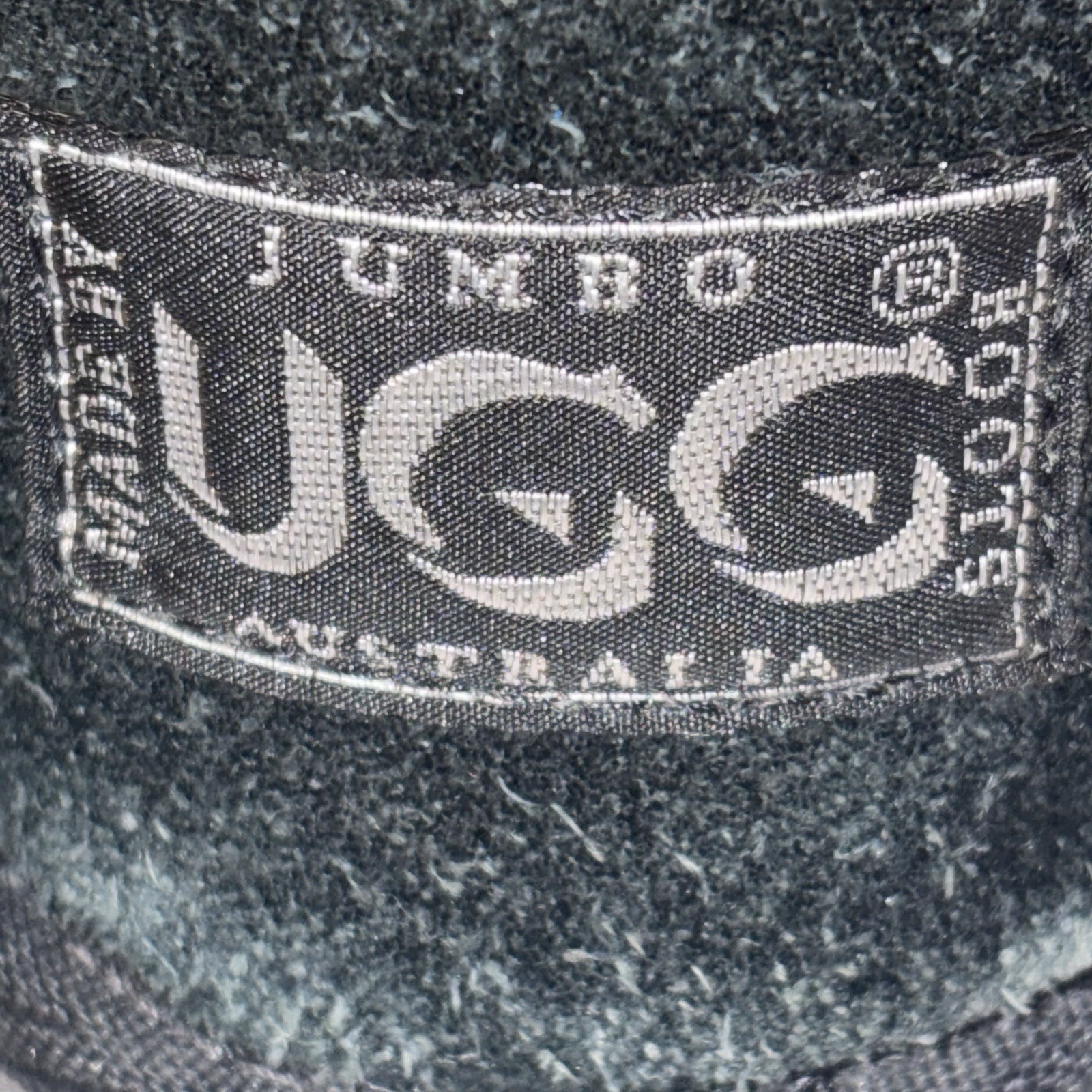 Jumbo UGG Suede Pull On Mid-Calf Winter Snow Boots Black Womens Size US 9