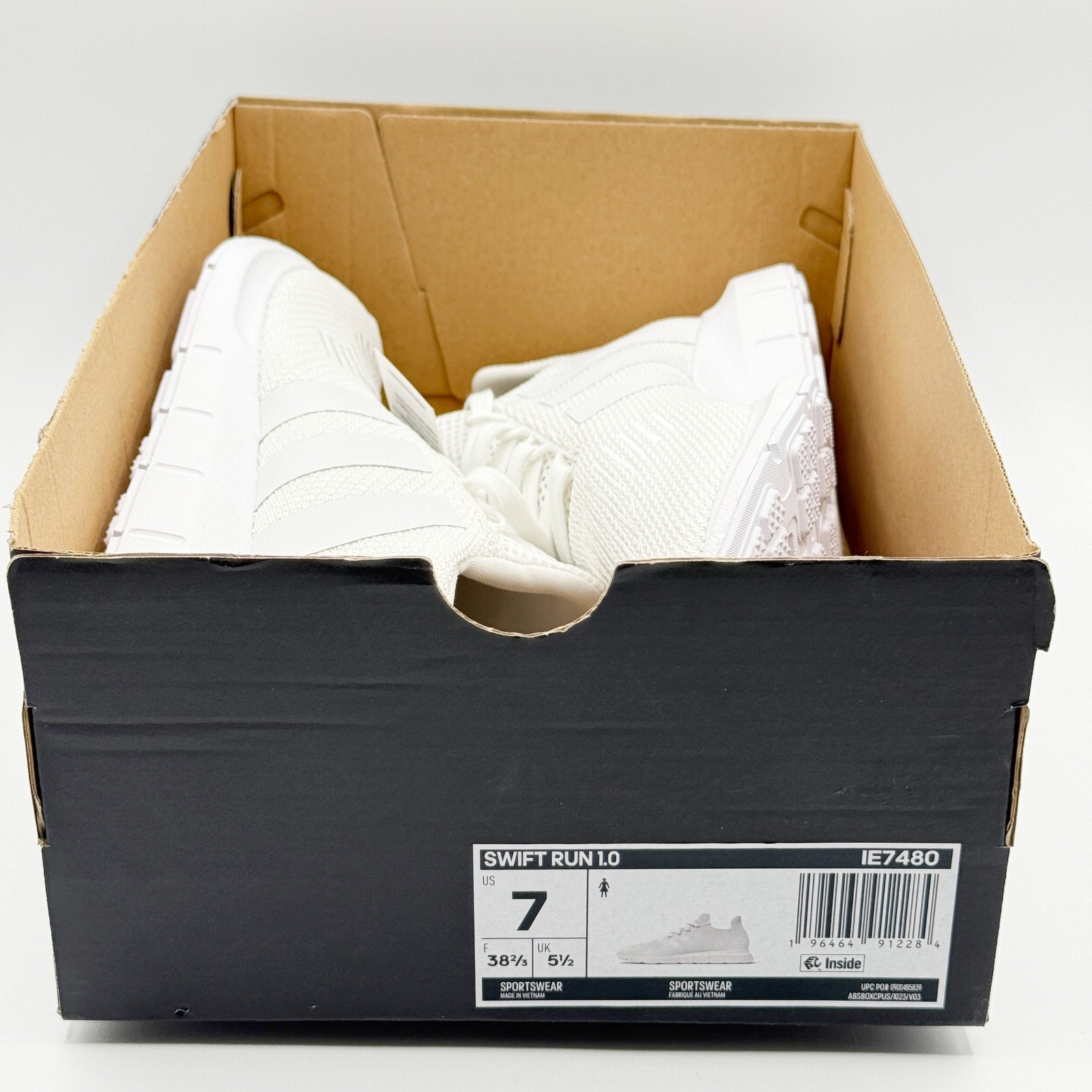 Adidas Swift Run 1.0 Size 7 Womens White White IE7480, NEW