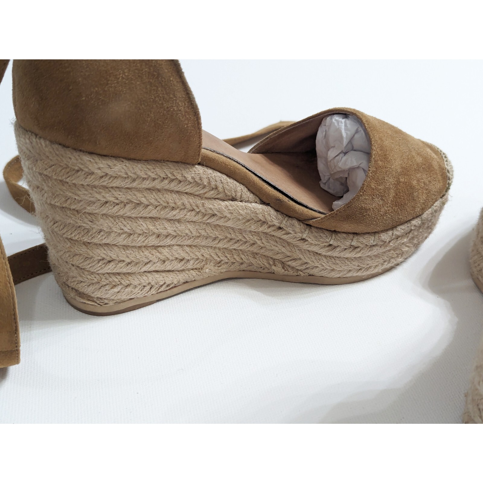 RAYE Dahlia Suede Leather Lace Up Wedge Platform Espadrilles Women’s Size 5.5