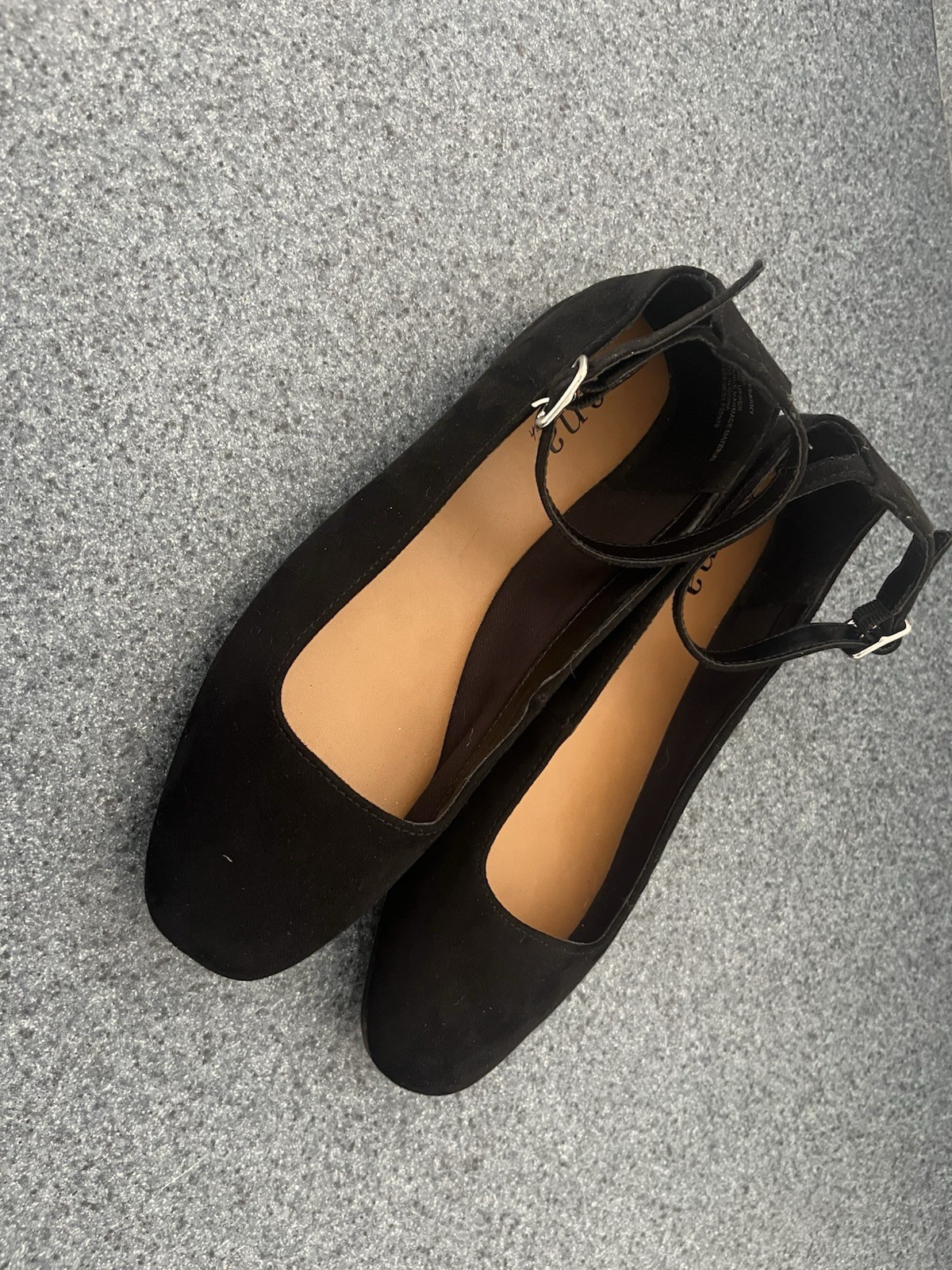 KH ANA Womens Shoes Size 7 Black Ballet Flats Ankle Strap