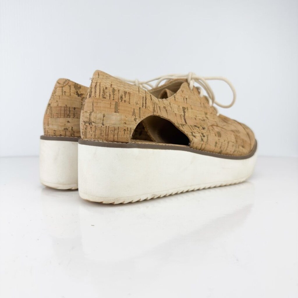 SCHUTZ Oxford Flatform Cut Out Cork Lightweight Contemporary Summer sz 41