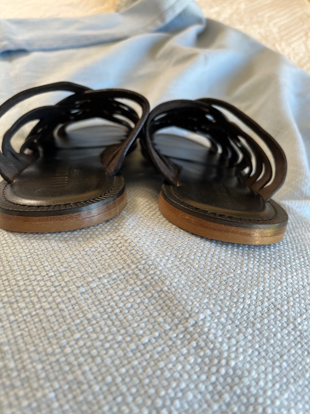 Todd Synder -Tuscan Multi-Strap leather Sandals-Black-Size 9-Made in Italy-EUC