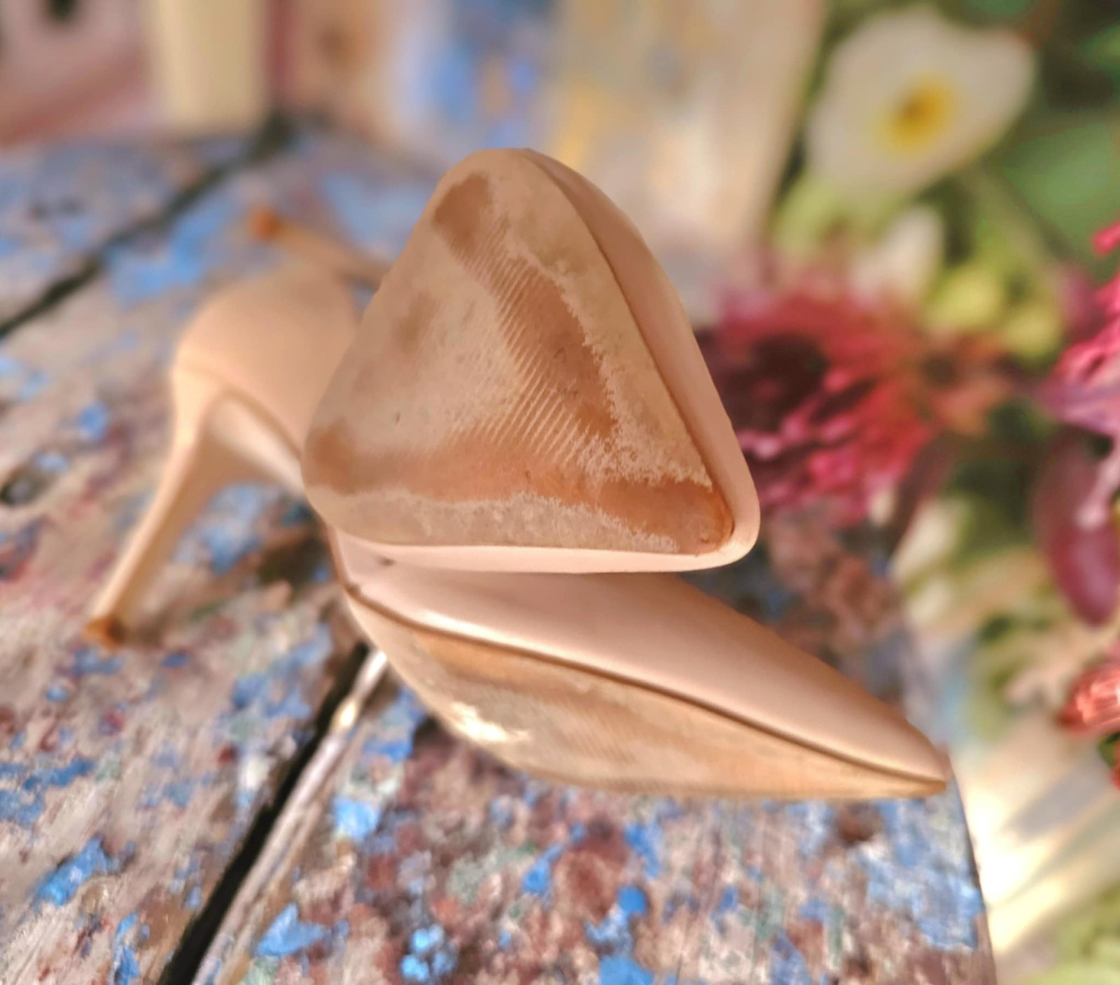 STEVE MADDEN Nude Beige Stilletto Closed Pointed Toe Heels Pumps SIZE AU 6.5 EUC
