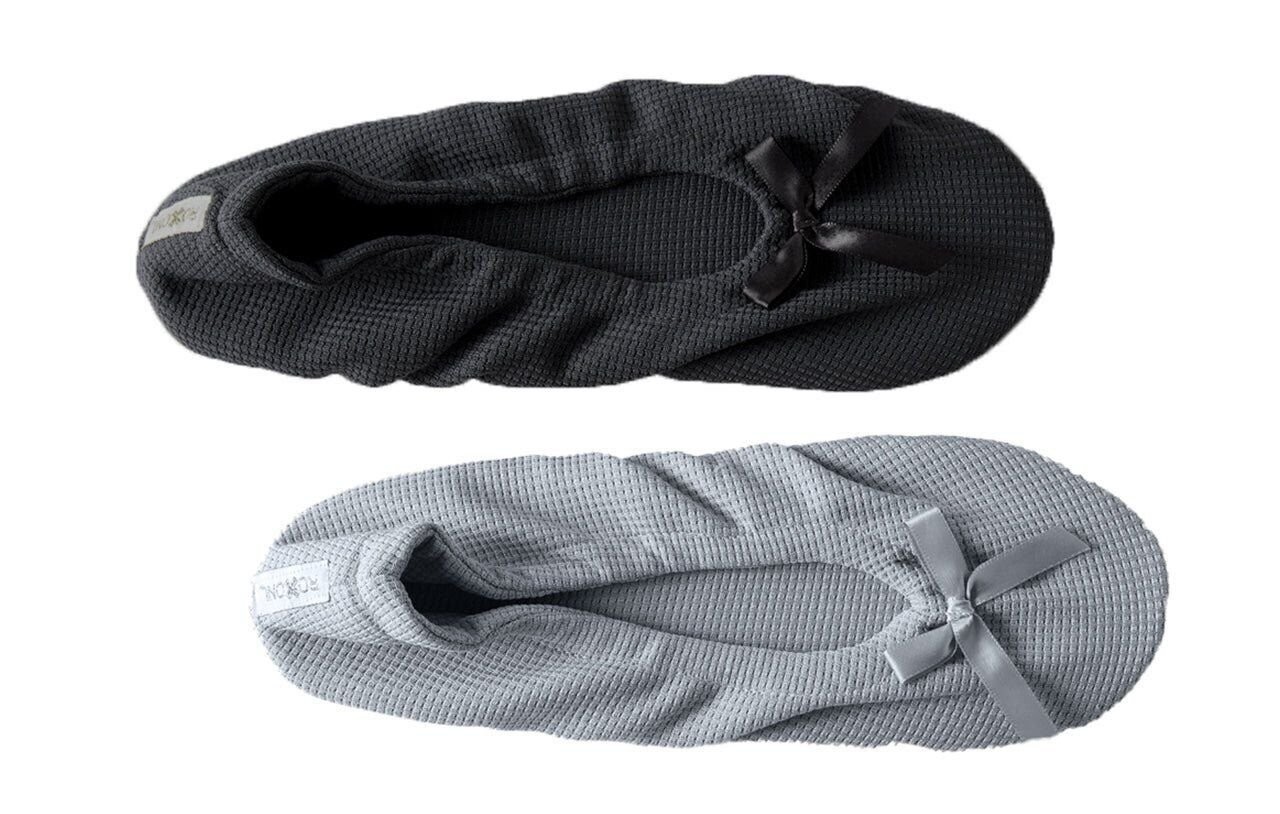 Very Peri Women’s Flat Slip On Terry Classic Cotton & Velour Ballerina Slippers