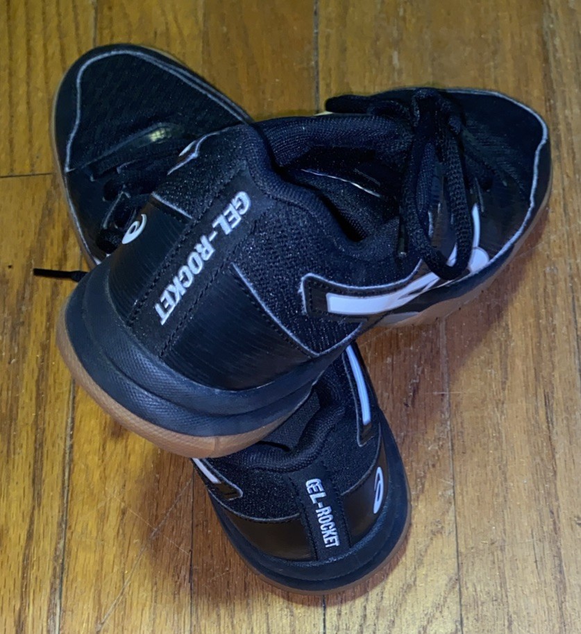 ✨Asics Womens Gel Rocket Volleyball Shoes Black 1072A034 Lace Up Mesh 8.5✨