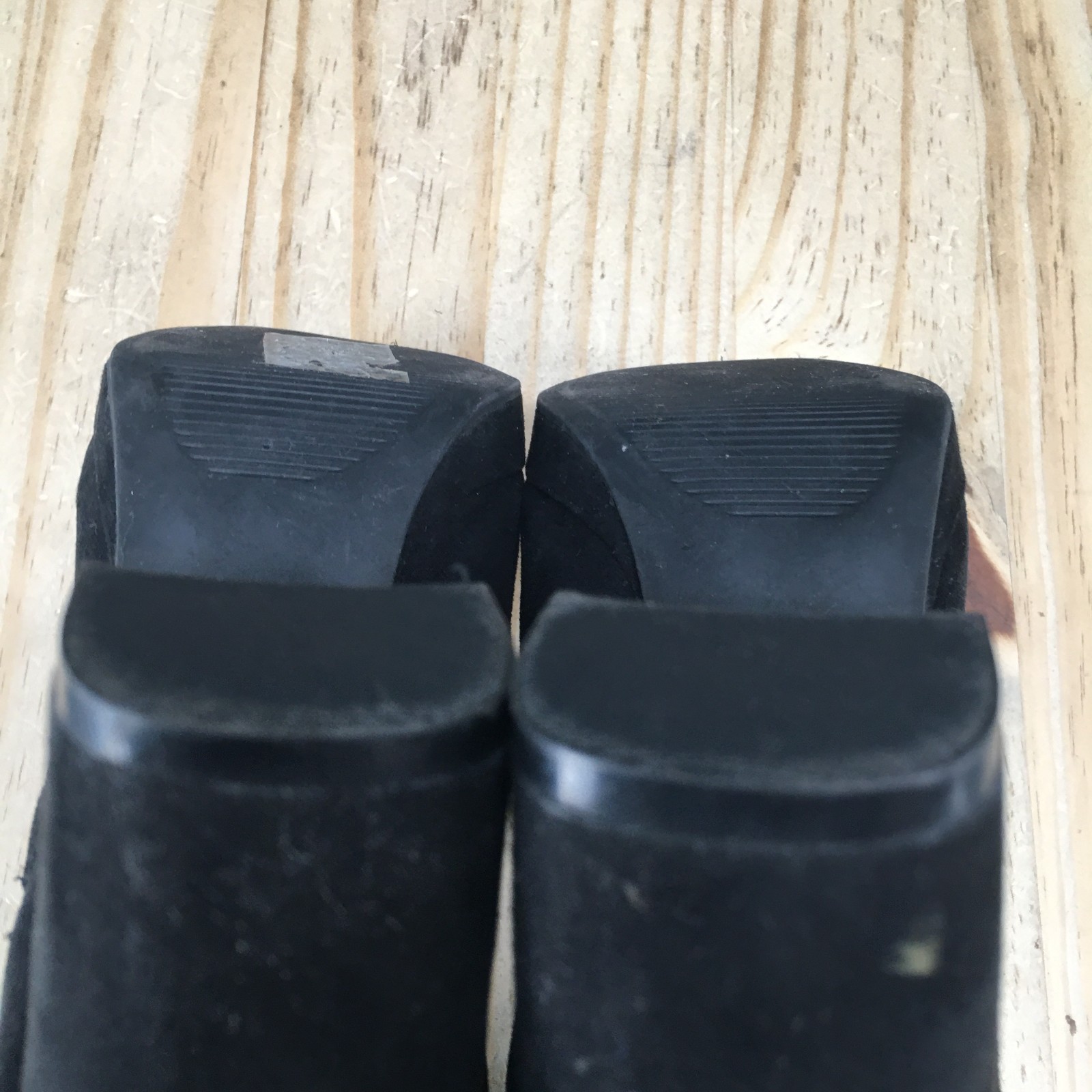 H&M Boots Womens 8.5 Black Ankle Booties Womens 9 Faux Suede Block Heels Zip