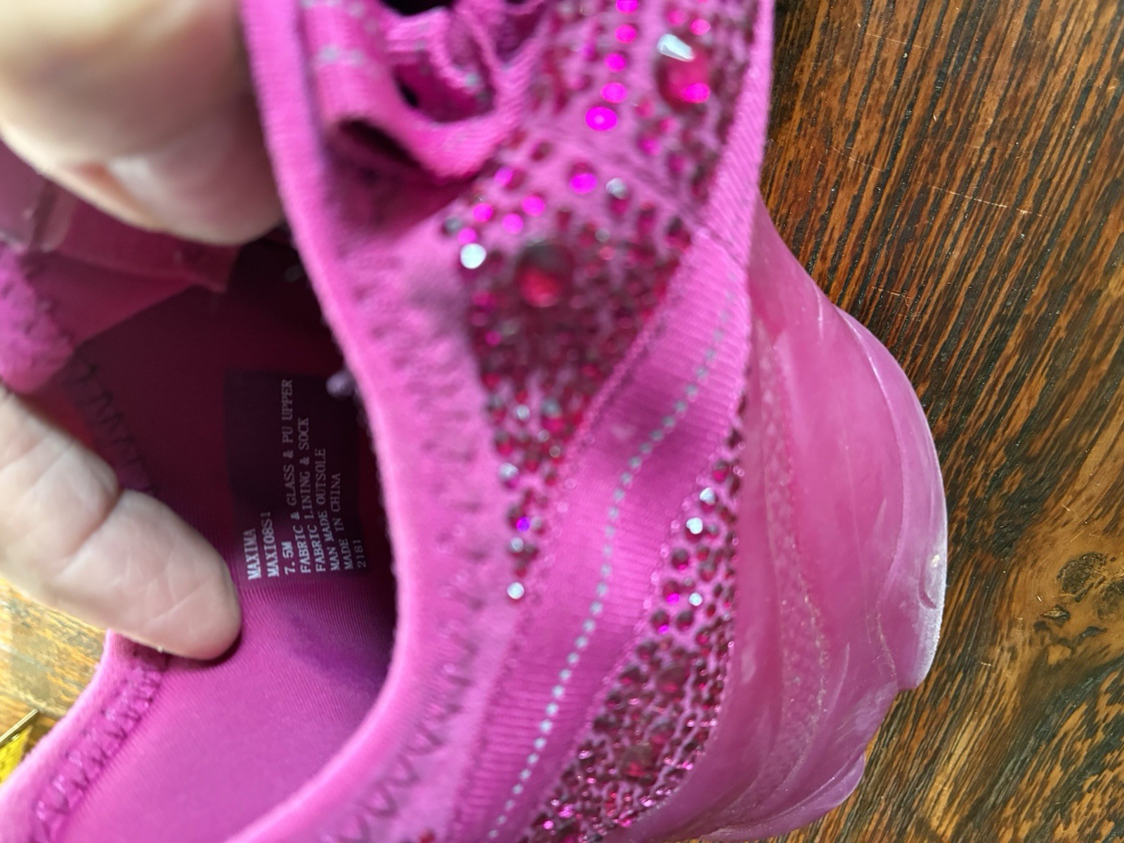 Steve Madden Women Size 7.5 SM NY90 PINK Maxima Chunky Sneaker Rhineston Sparkle