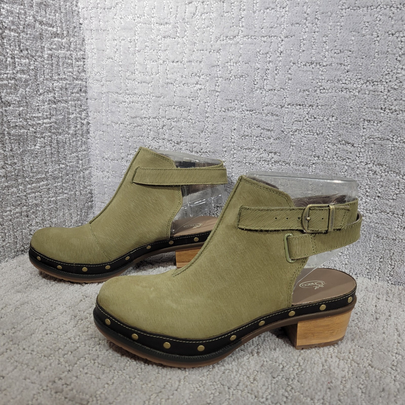 Chaco Womens US 6 Cataluna Moss Olive Green Waterproof Leather Ankle Strap Clogs