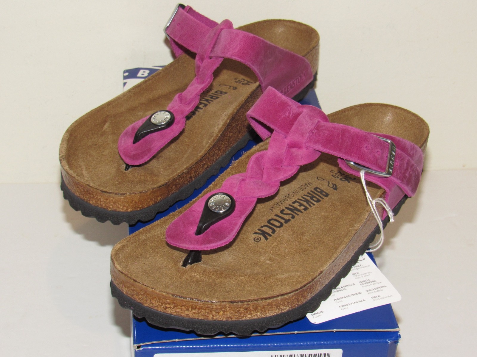 Birkenstock Gizeh Braided Festival Fuchsia Pink 36 Womens 5 Sandals NIB