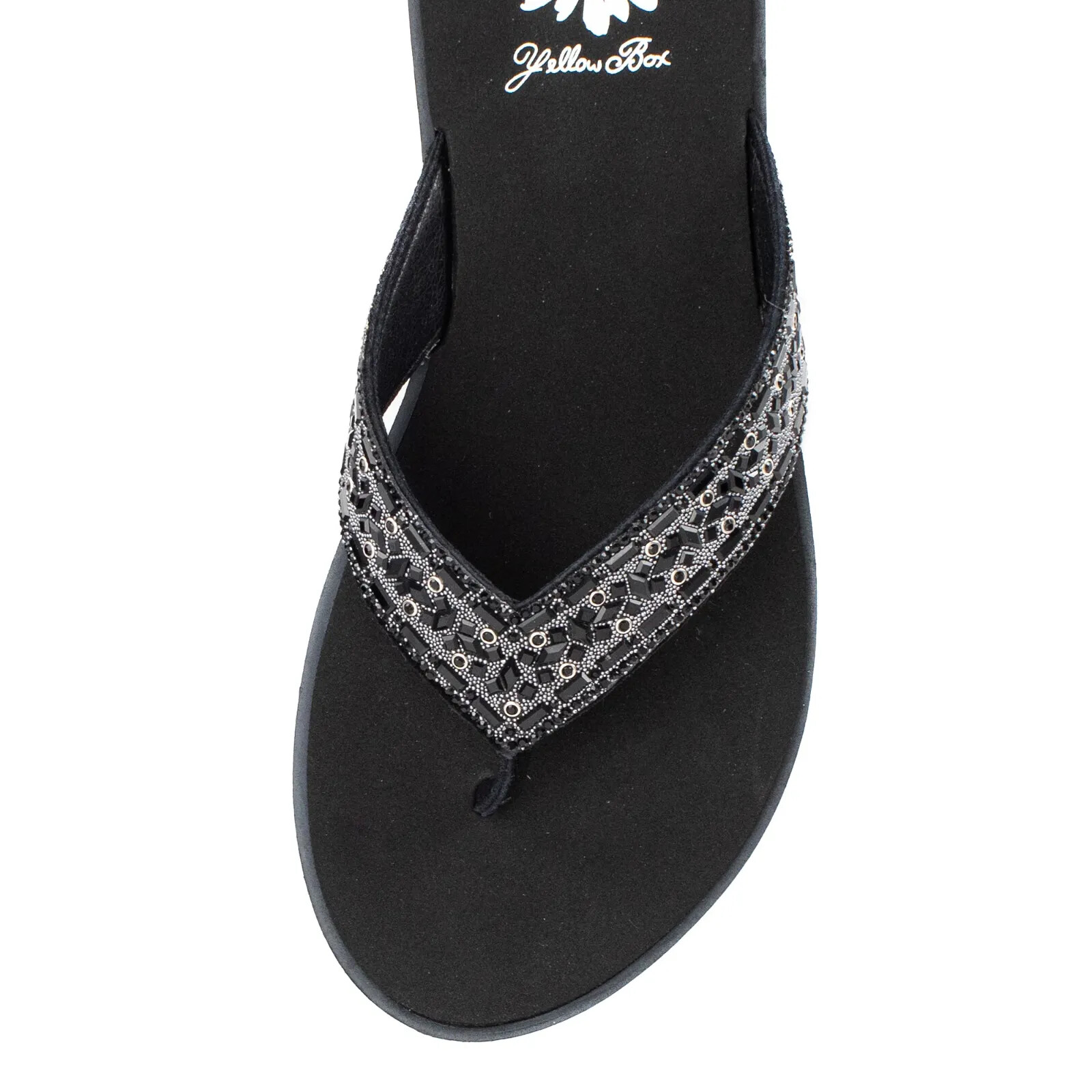 Spenco Women’s Yellow Box Dashna Black flip flop thong Sandal Slide