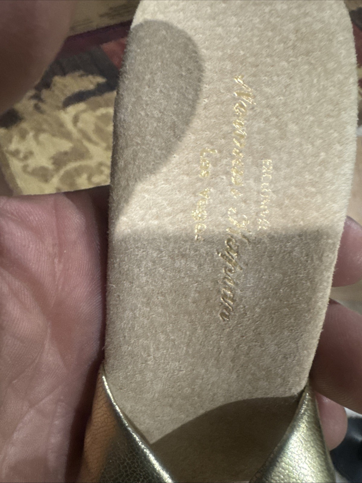 Size 7 Open Toe 3.25 Heel Norman Kaplan.Gold