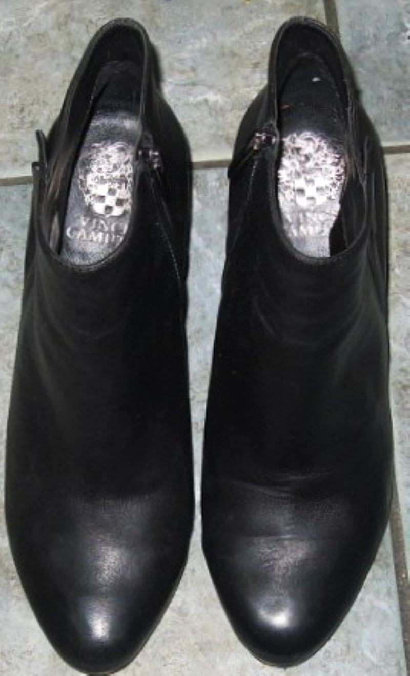 Victor Camuto Women’s 39 Wide Charlotte Black Soft Leather Zip Ankle Booties 9W