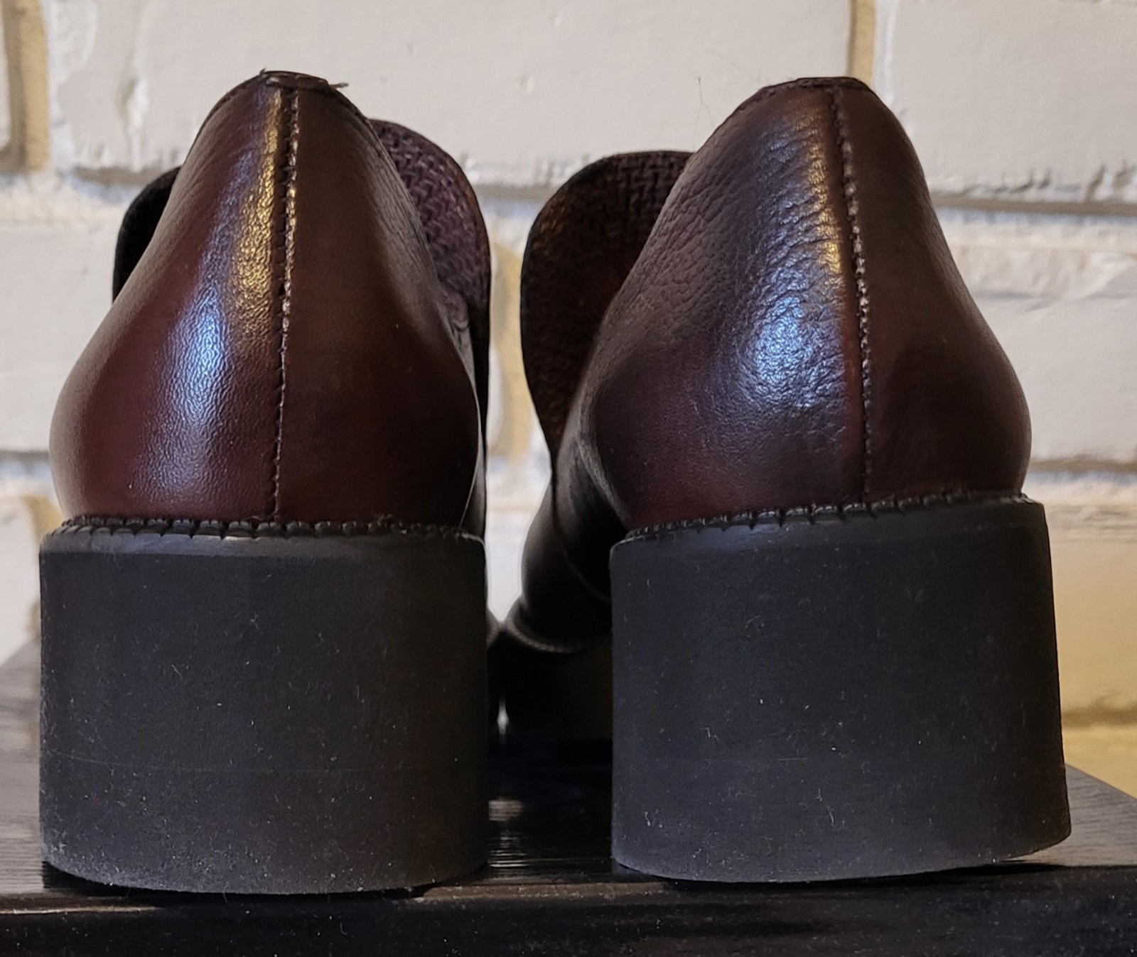 Nicole Women’s Brazilian Leather Brown Cognac Slip on Shoes Casual Workwear 7.5M