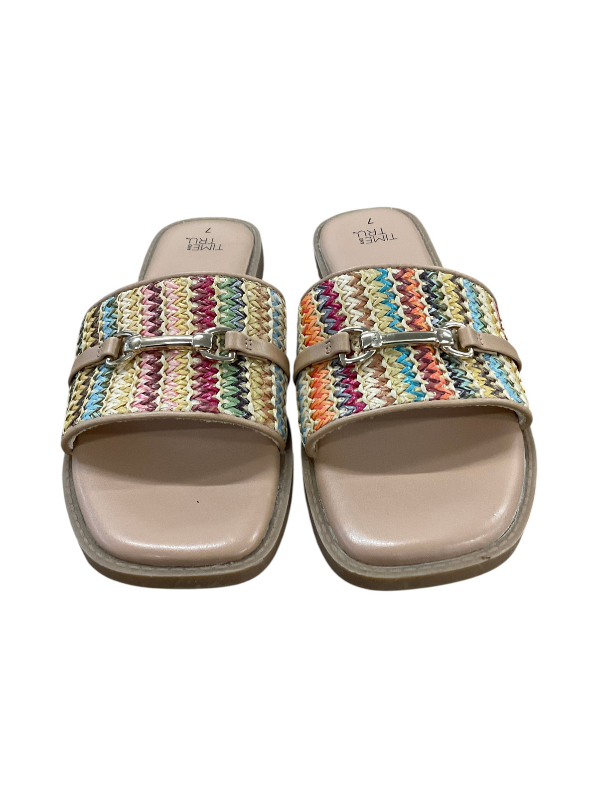 Time and Tru Women’s Multicolor Slide Sandals Size 7