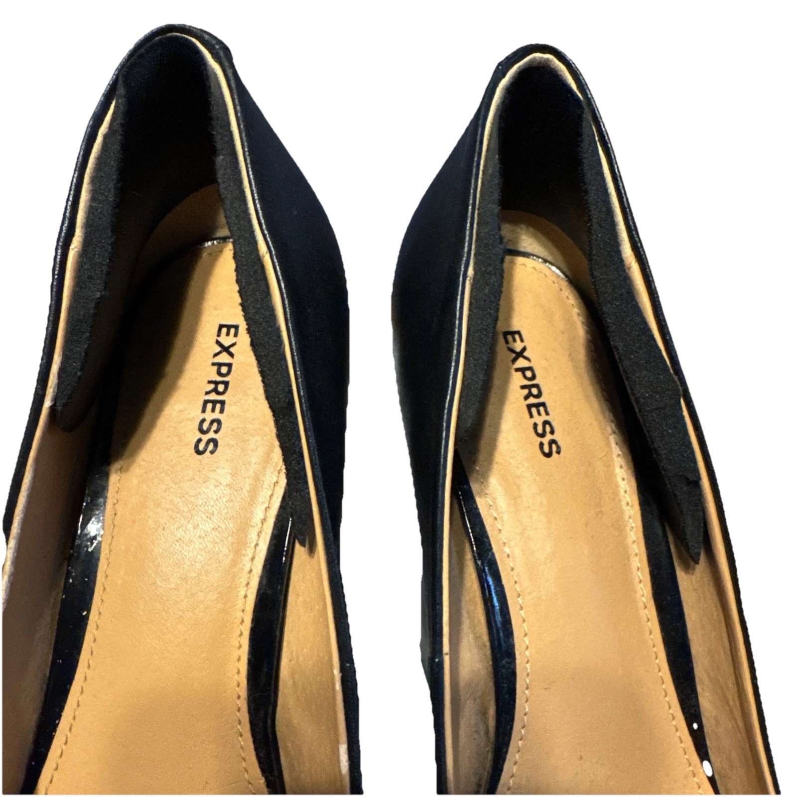 Express Black Faux Leather Platform High Heel Pumps Size 7.5 Round Toe Classic