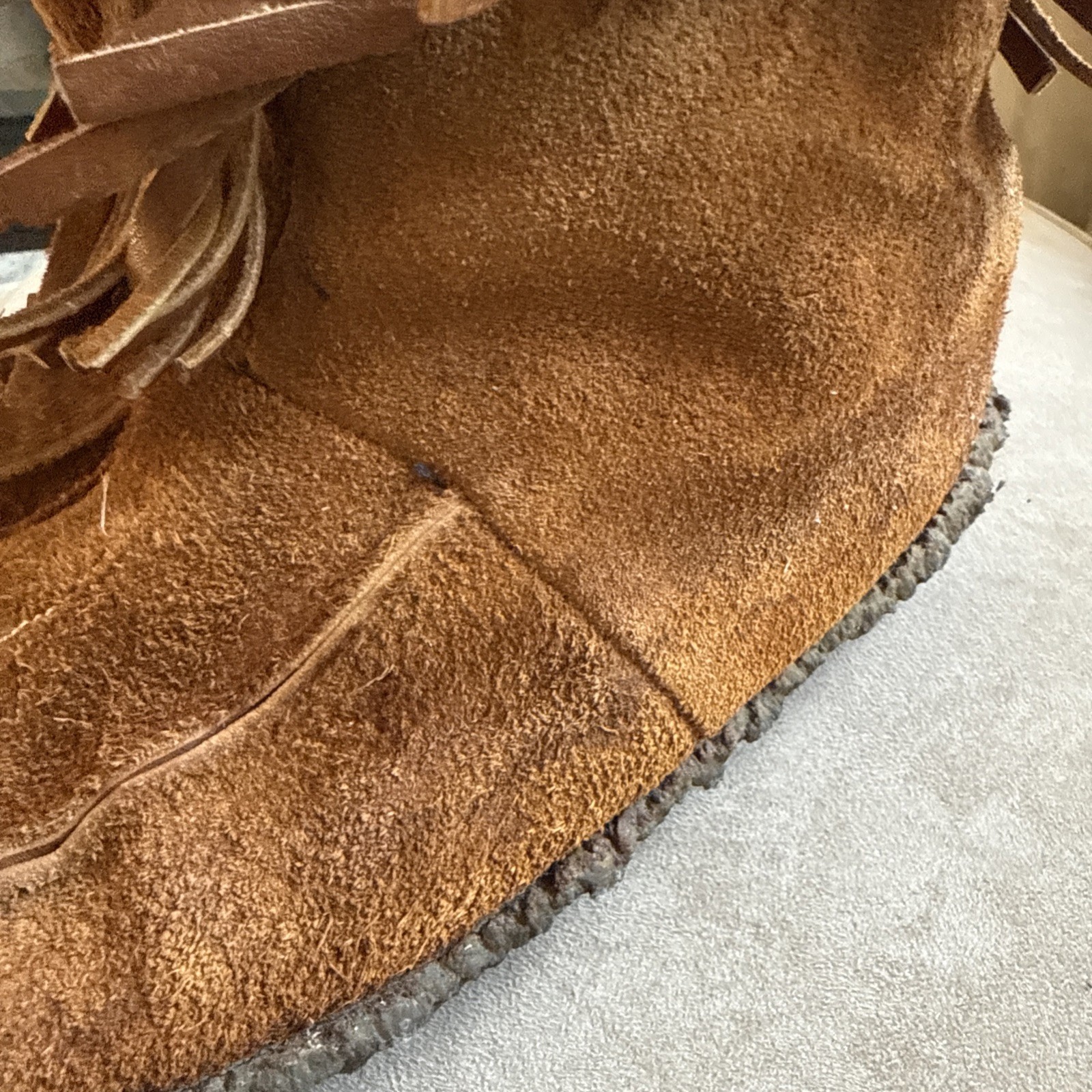 Blondo Leather Moccasin Fringe Boots Embroidered Faux Fur Luxury Women’s 8