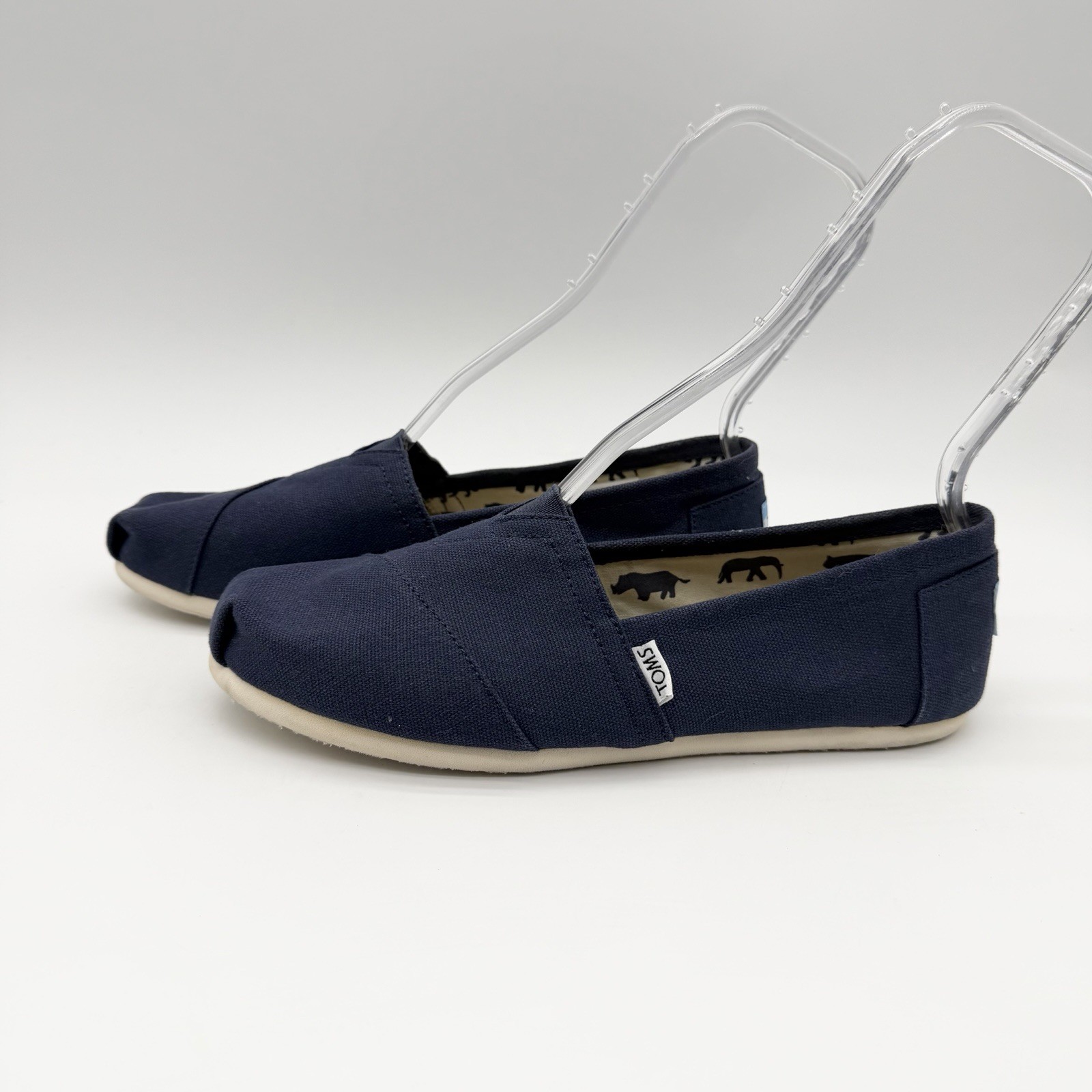 Toms Solid Print Slip-On Canvas Shoes Comfort Slip-on Classic Navy Size 9.5