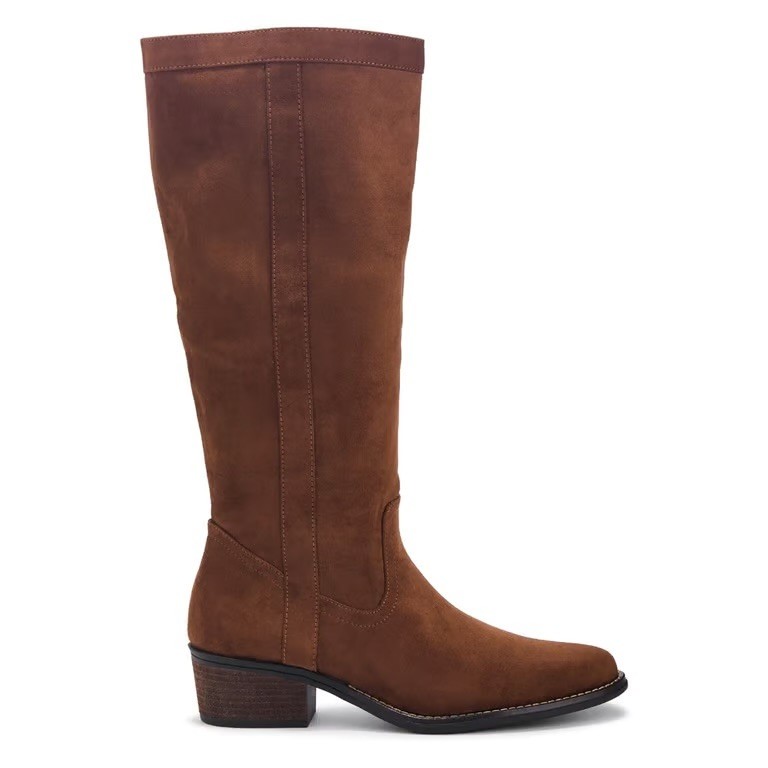 White Mountain Altitude Women’s Knee High Brown Suede Zip Boots, 6.5 M