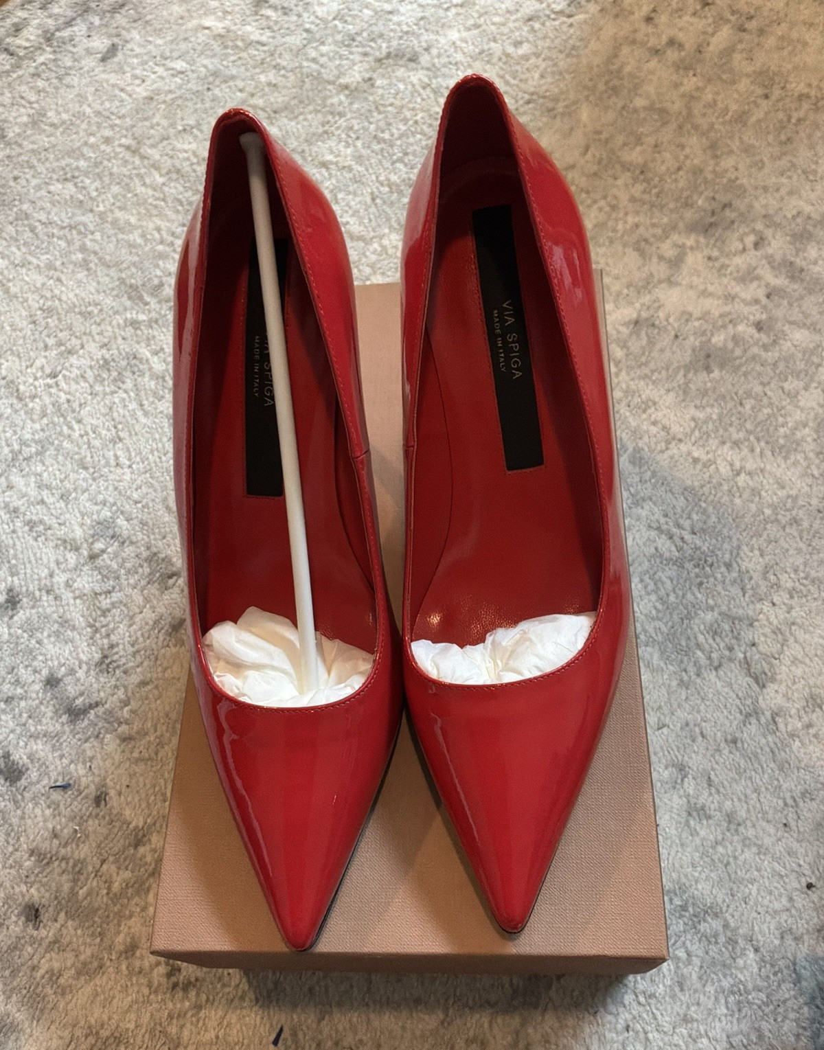 Via Spiga Women’s Red Pointed Toe Slip-On Pump Heels US 10 M EU 40 F5257L9604