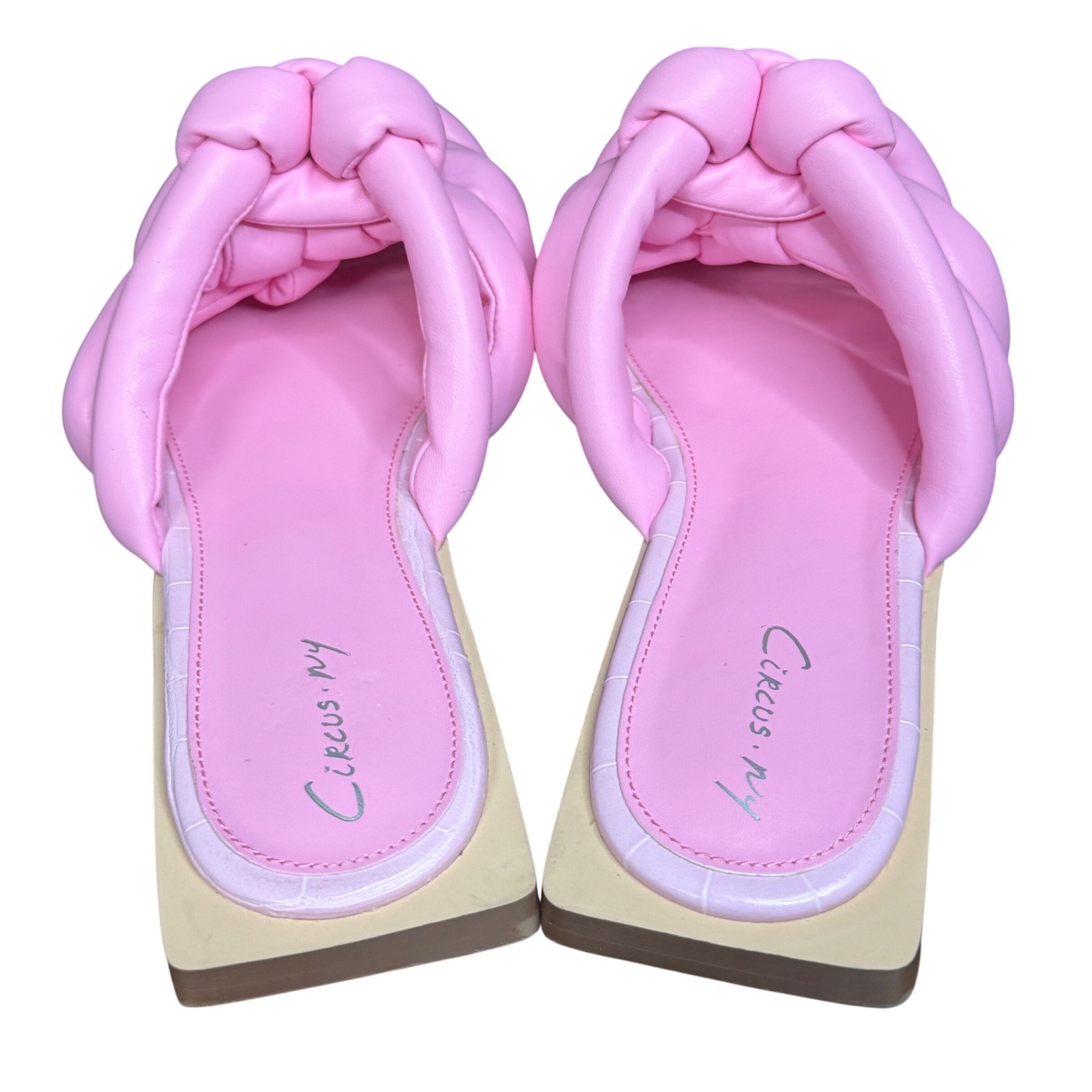 Sam Edelman Circus Ida Flat Sandals Womens 7.5 Pink Braided Padded Barbiecore