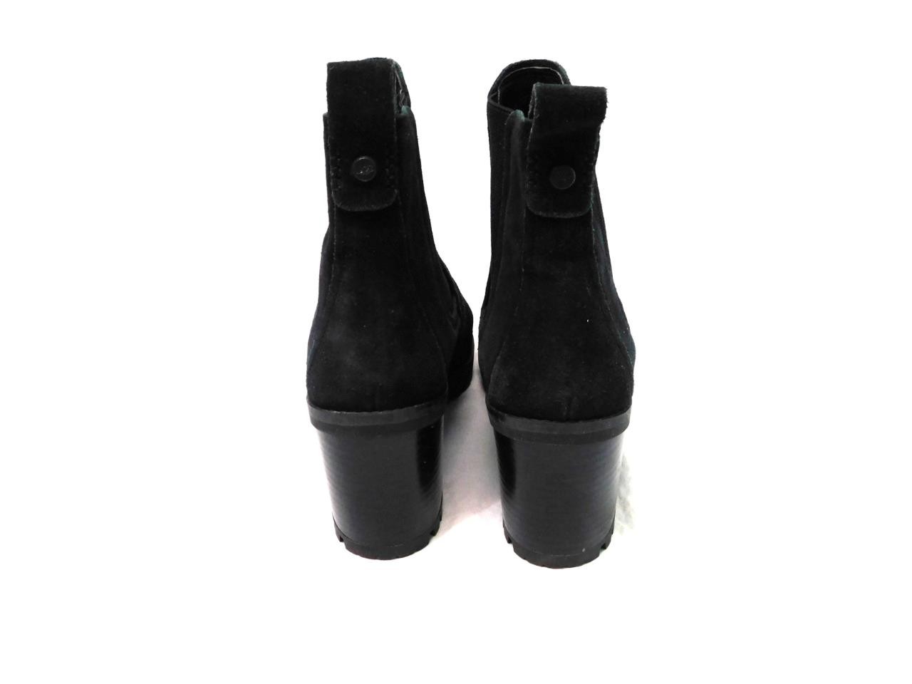 UGG Size 9 40 Black Suede Hazel Chelsea Block Heel Boots Unlined Waterproof