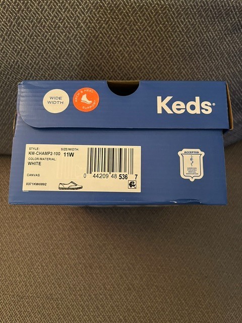Womens Keds Canvas Champion White Sneaker Size 11 Wide Width Brand New