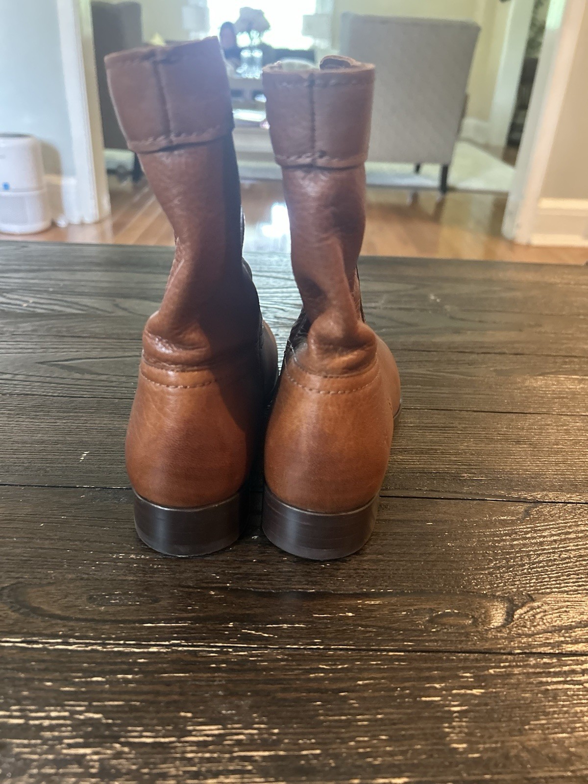 FRYE Marissa Medallion Knee High Boot Cognac Brown Women’s