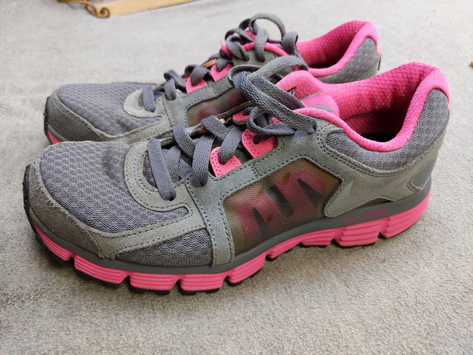 Nike Dual Fusion ST2 Shoes Womens 8 39 Gray Mesh Running Sneakers 454240-006
