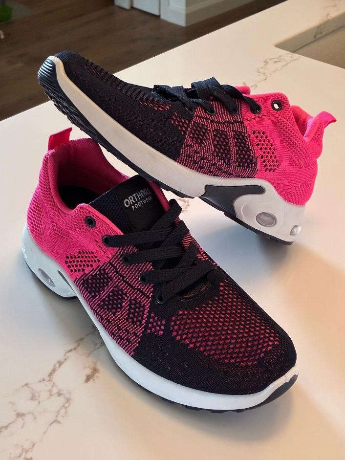 Orthora Pro Black/Pink Mesh Breathable Comfort Heel Low Top Sneakers EU44, US10