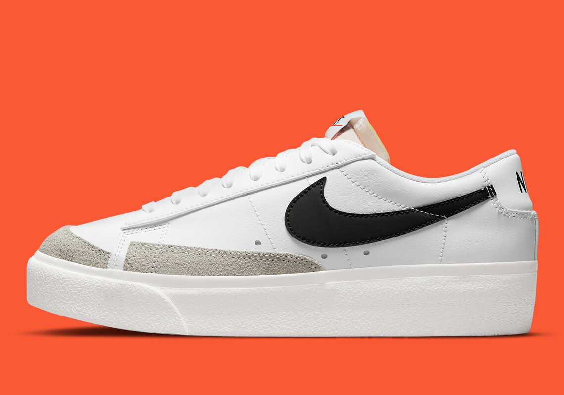 Women’s Nike Blazer Low Platform White Black Sail Team Orange DJ0292-101 sz 9.5