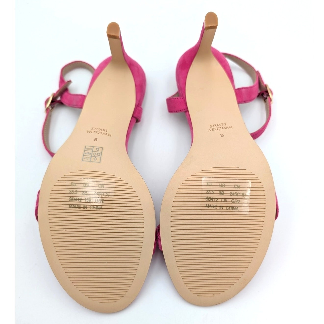 Stuart Weitzman Dancer Twistie Suede Sandal Women’s Pink Size US8B EU38.5