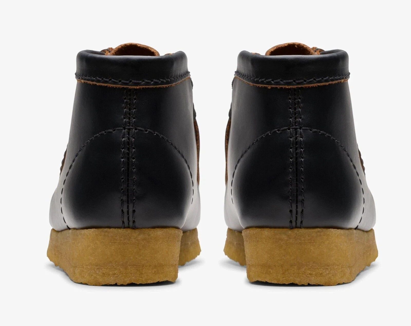 WOMENS CLARKS WALLABEE BOOT BLACK SMOOTH LEATHER