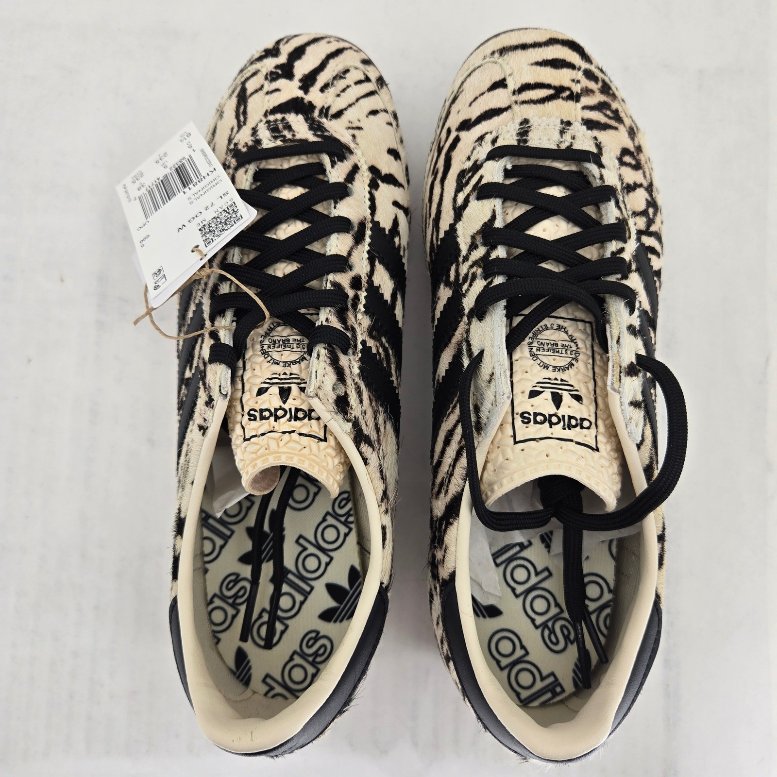 adidas SL 72 OG W Zebra Animal Print Pony Hair Sneakers KH8811 Womens 6.5