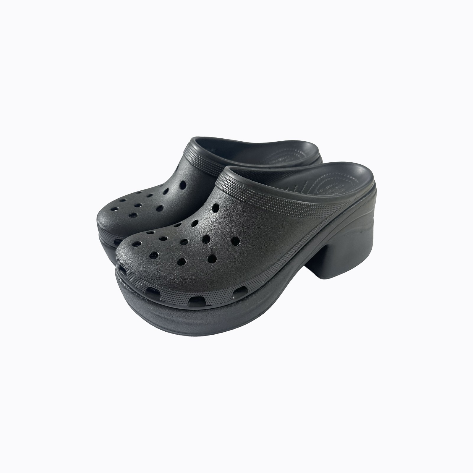 Crocs Siren Platform Clog Women 12 Men 10 Black Flared Block Heel Mule Y2K Goth