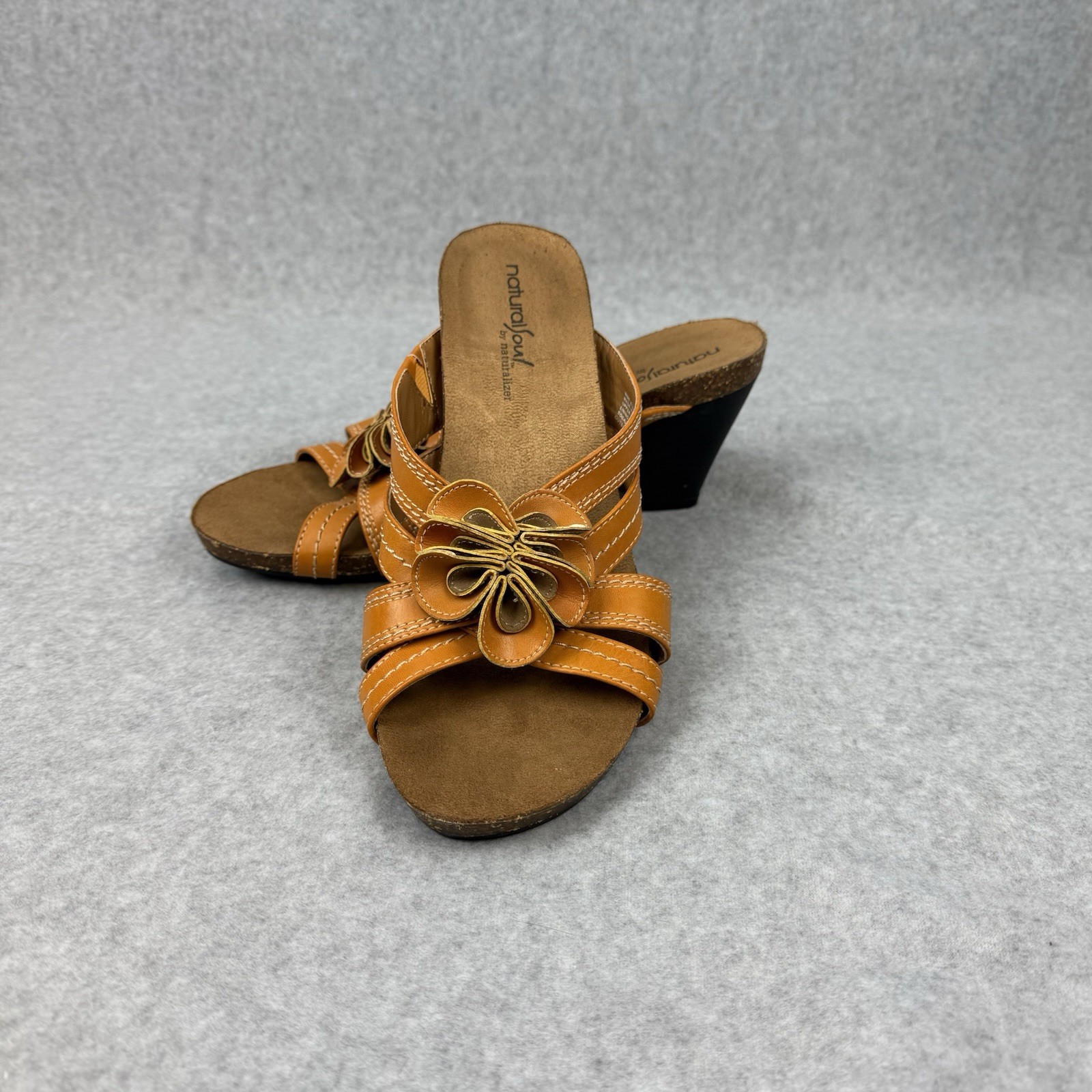 Naturalizer Heel Sandal BOHO Women Sz 8.5 Curry Spice Wild Rice Natural Soul