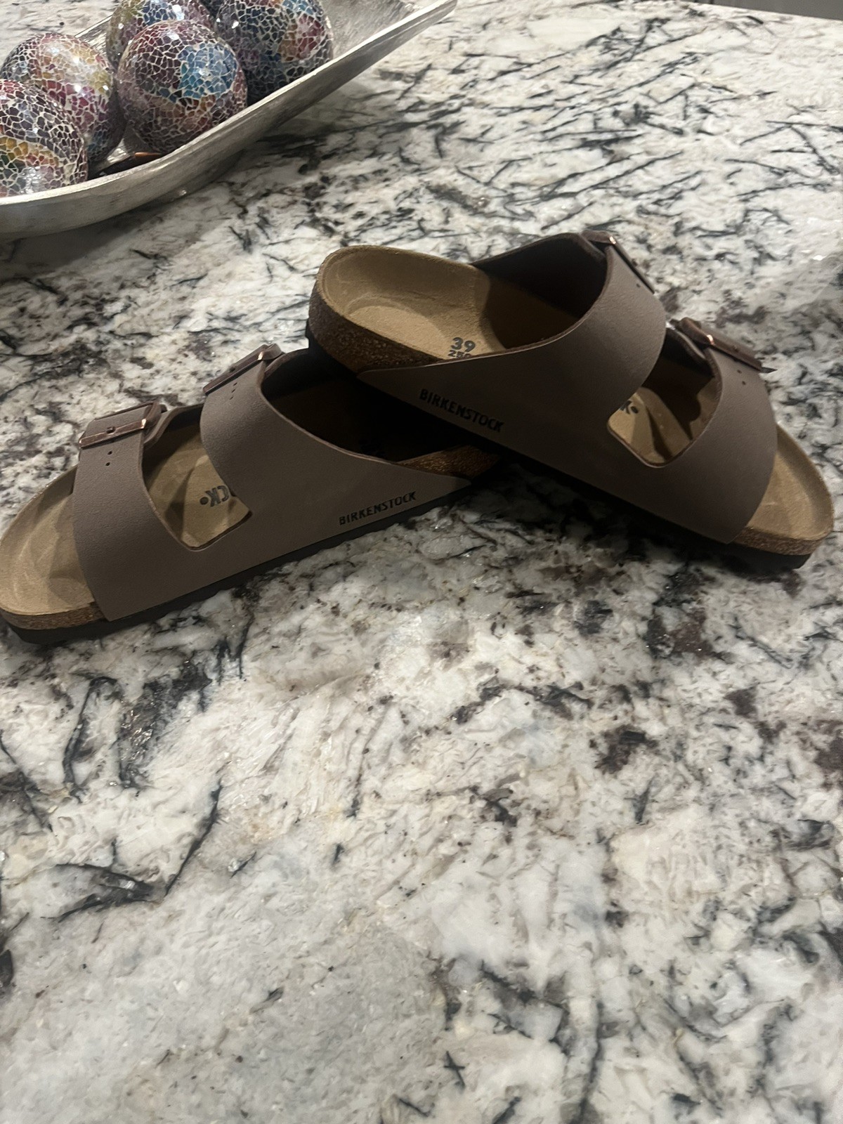 Birkenstock Arizona Mocha Birkibuc Women’s Sandals, Size 39- Brown