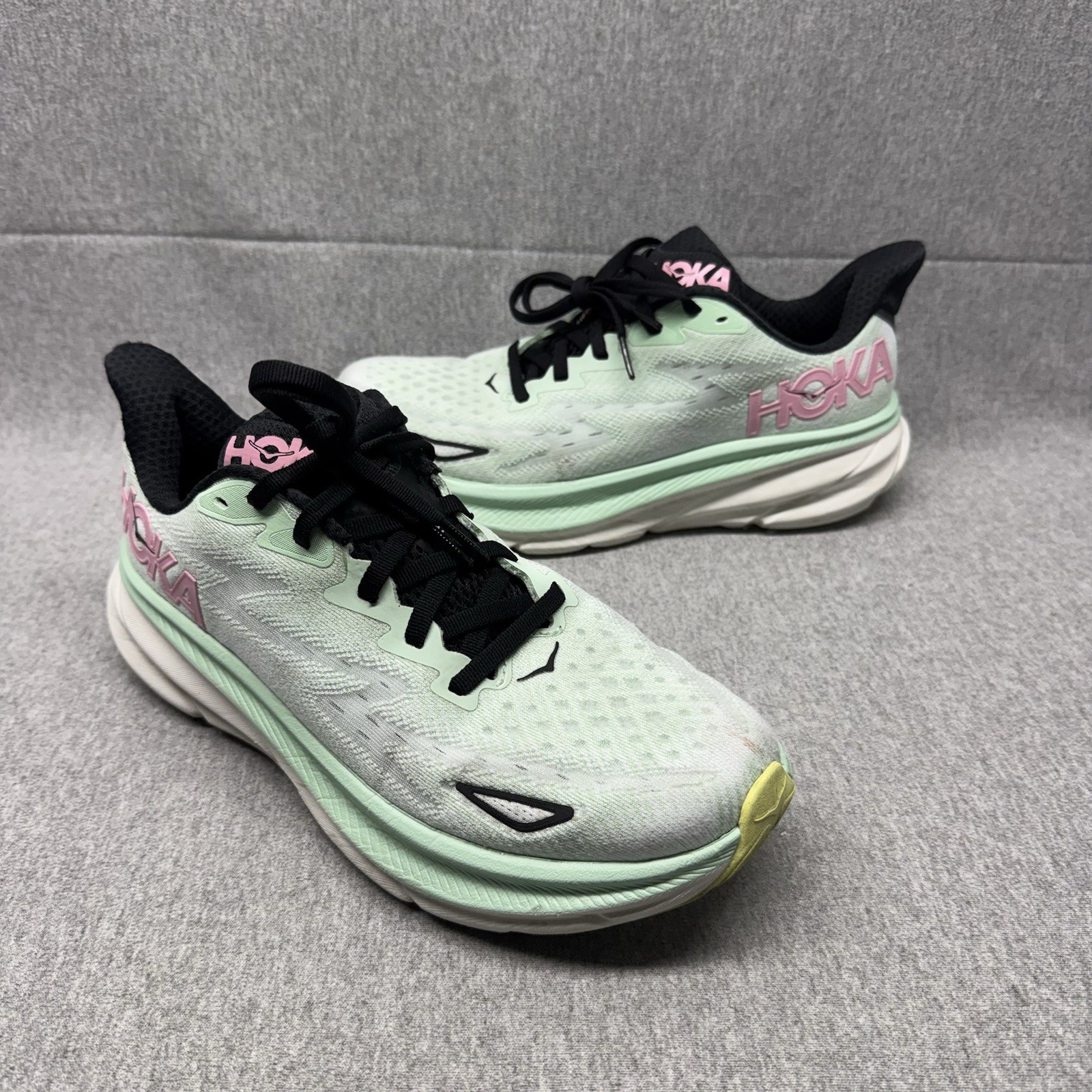 Hoka Clifton 9 Shoes Womens 8 Medium B Mint Fluorite Snow Melt 1127896 MNW