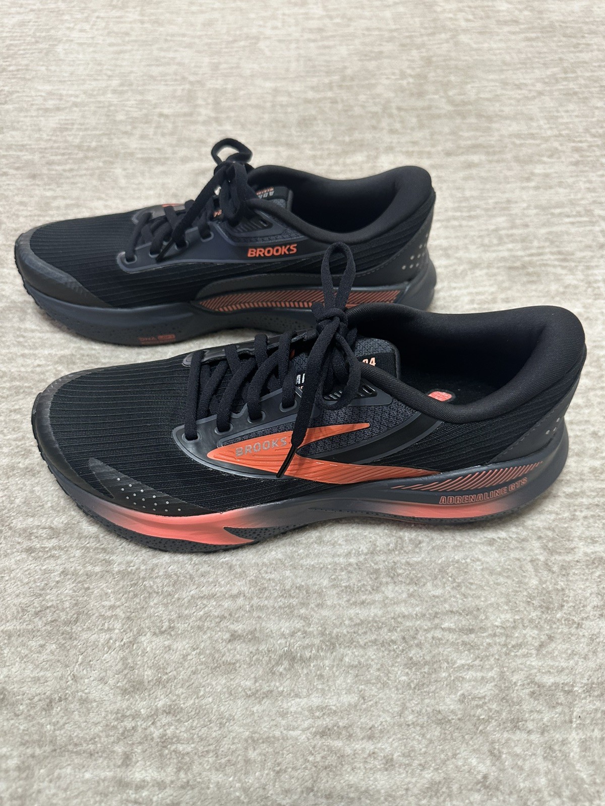 Women’s Brooks Adrenaline GTS 24 Weatherized, Black/Ebony/Coral