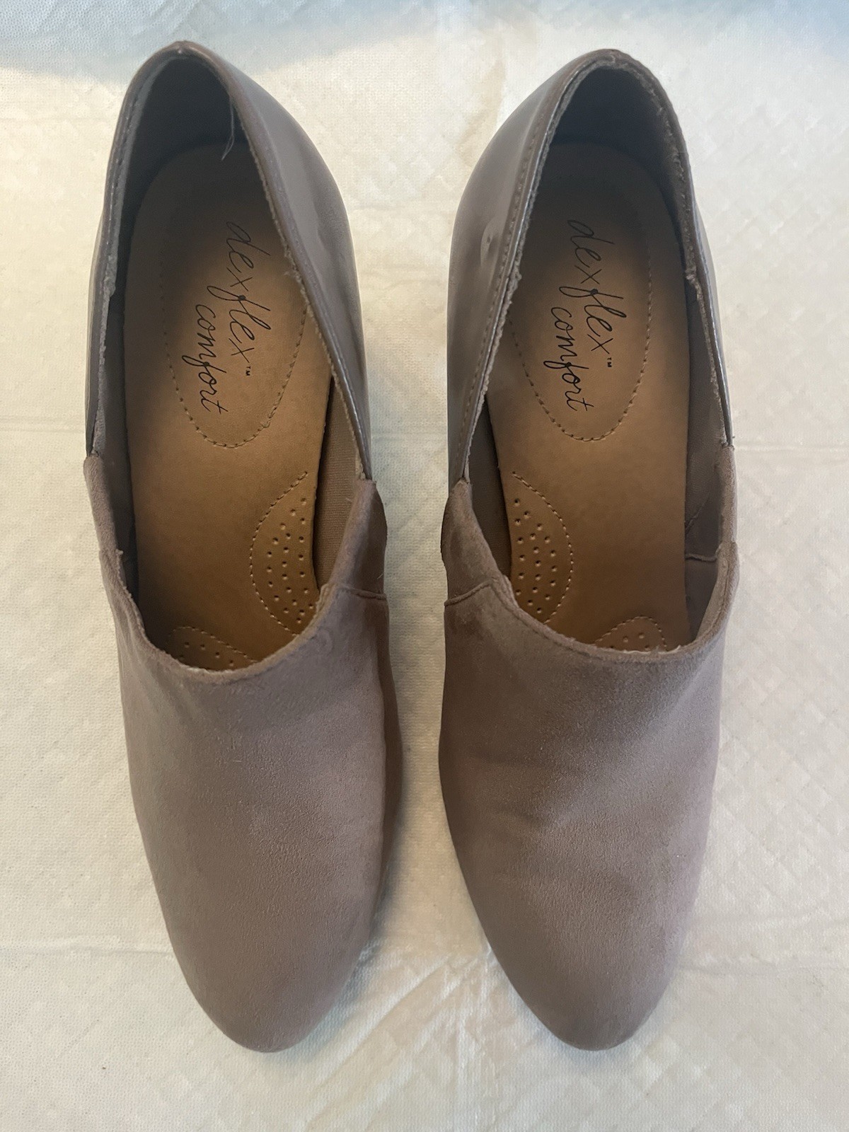Dexflex Comfort Brown Fabric Pointed Toe Slip-On Pumps Women’s US 8 EU 39