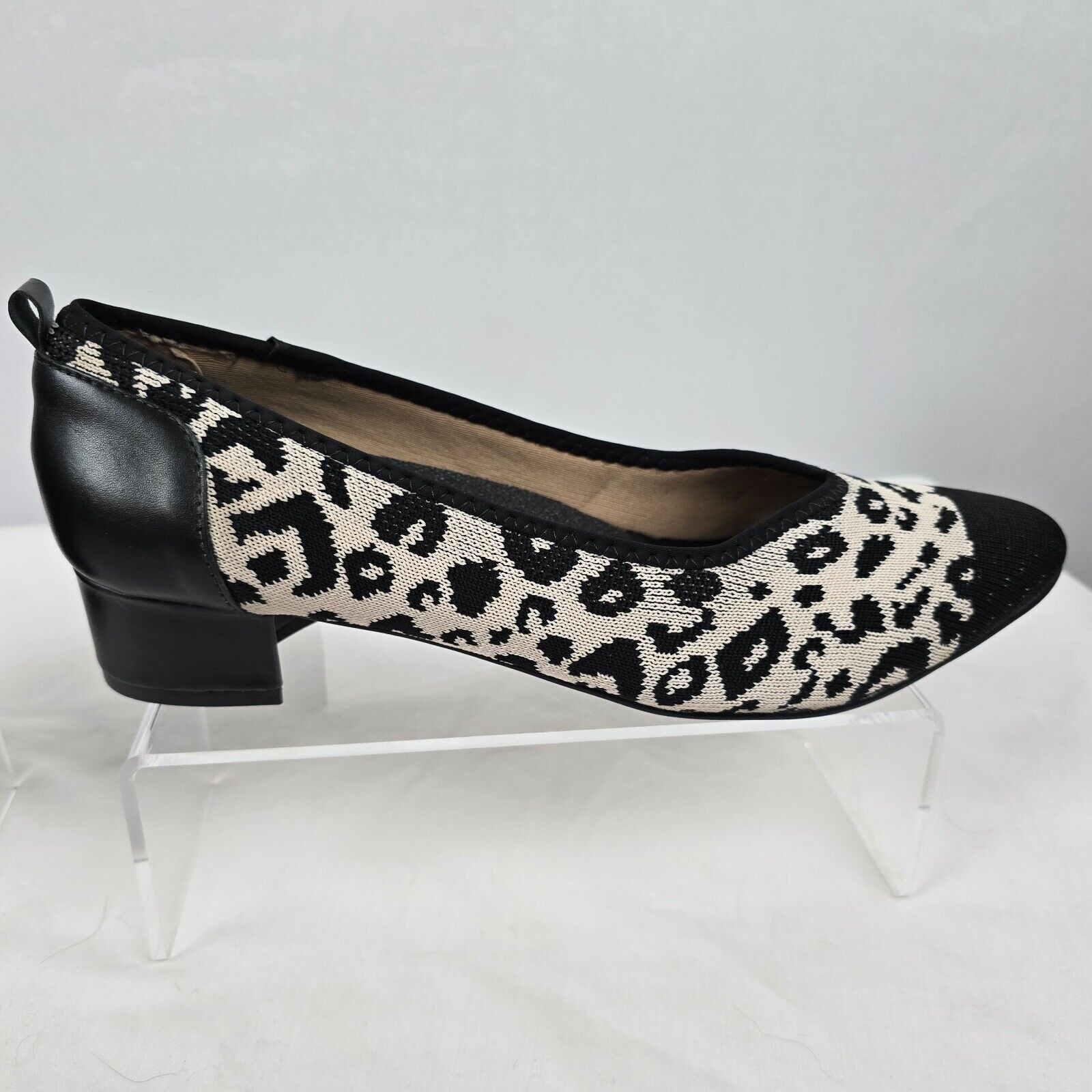 Walking Cradles Hester Flats Slip-On Women’s 9 Leopard Black Cream W-149306 New