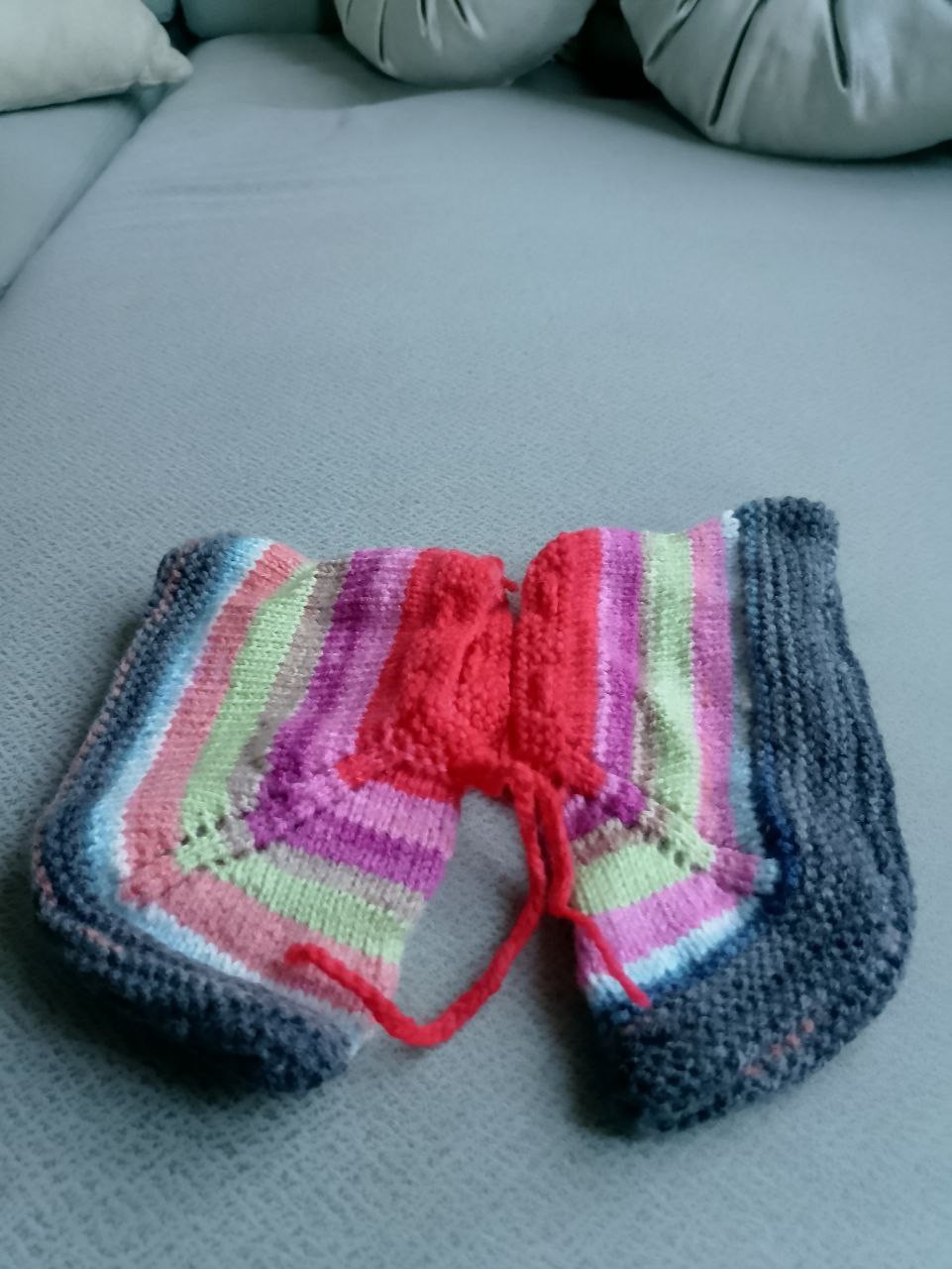 Soft Crochet House Slippers – Handmade Knit Wool Booties Hand-Knitted Multi
