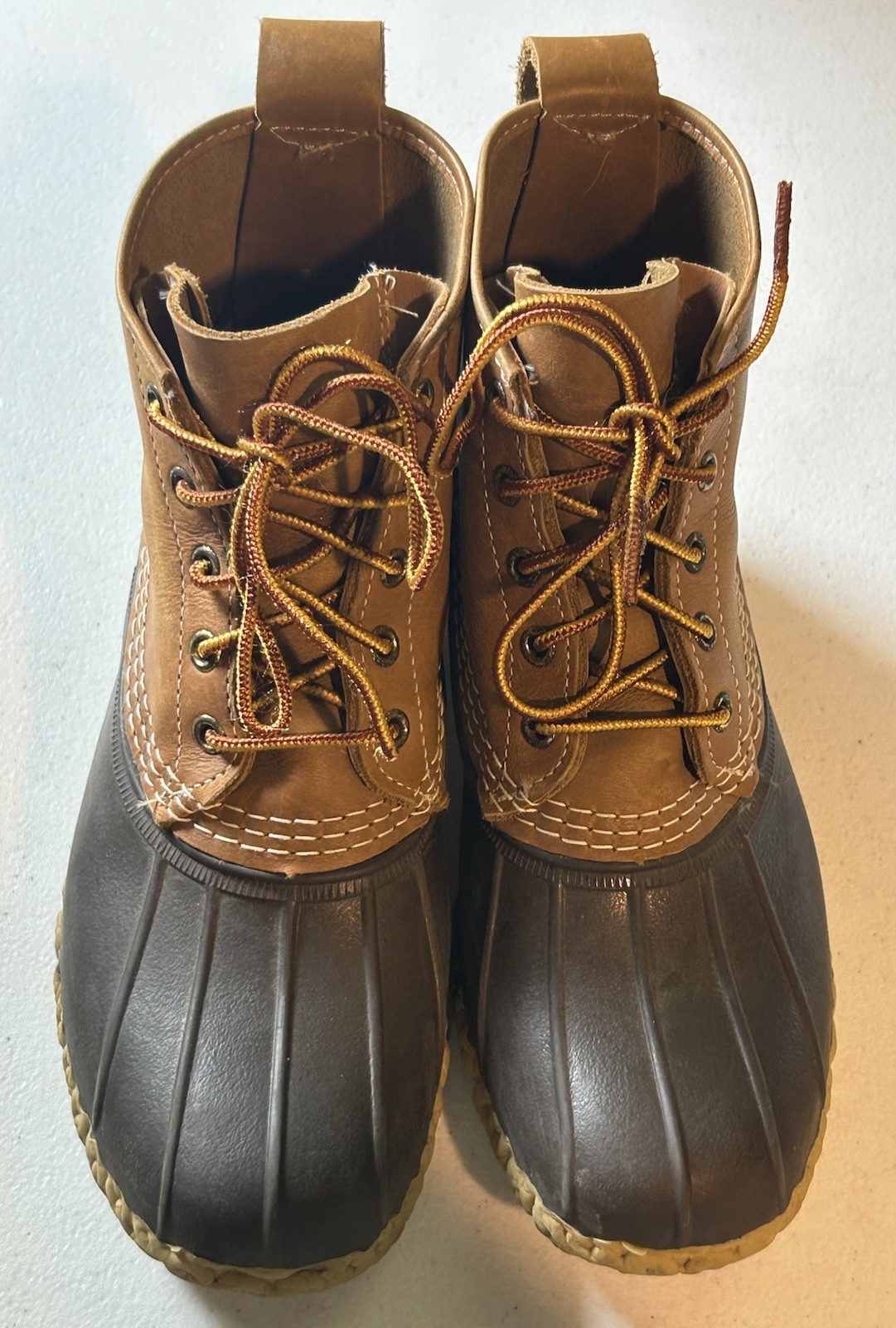 LL BEAN Boot Women’s Waterproof Duck Size 8M Brown 8″ Leather Made in the USA!