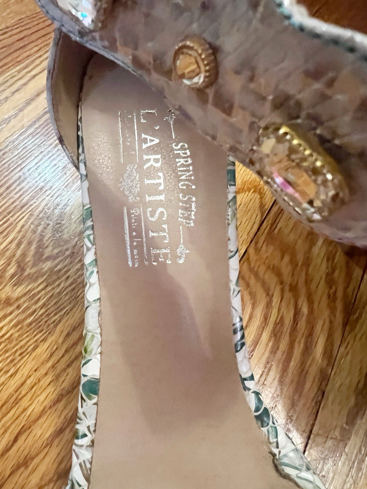 L’Artiste By Spring Step Incredible Ice Platform Jeweled Sandals Size 41/9.5-10