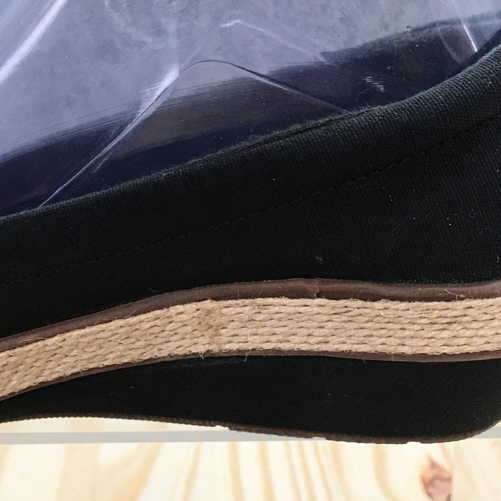 Grasshoppers Shoes Womens 6.5 M Cleo Casual Slip On Wedge Loafer Black Fabric
