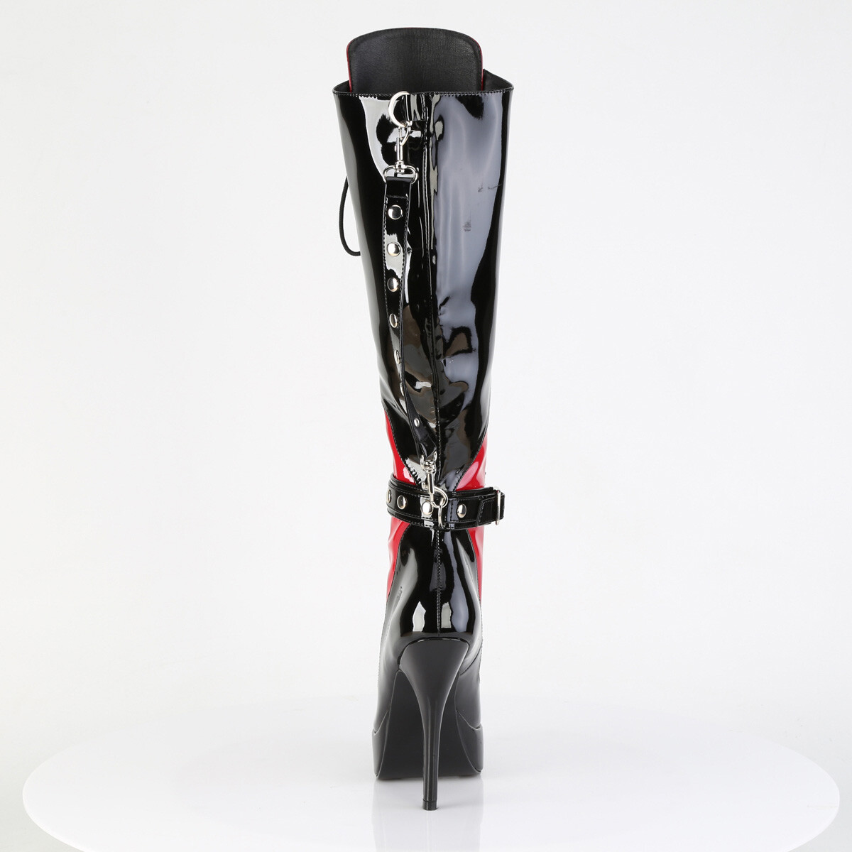 5″ Black Red Latex Stiletto Drag Queen Fetish Dominatrix Knee High Boots 14 15
