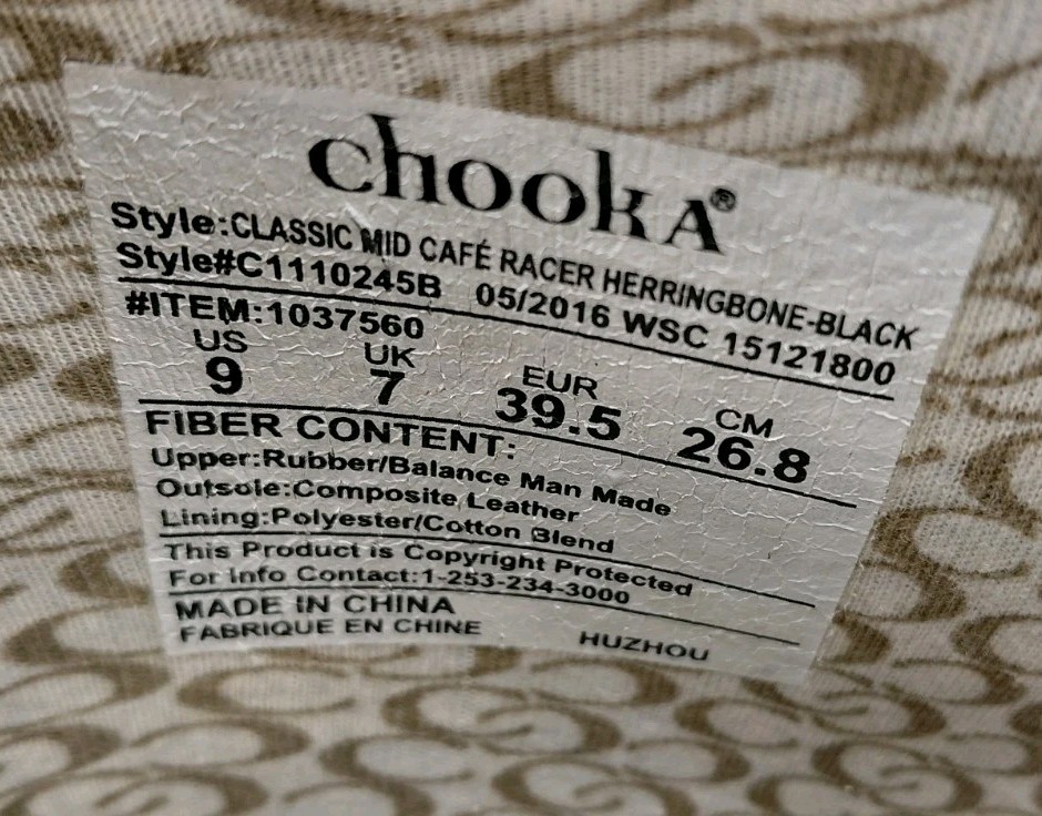 Chooka Boots. Herringbone Black Classic Mid-calf Racer Outdoor Boots. Size 9