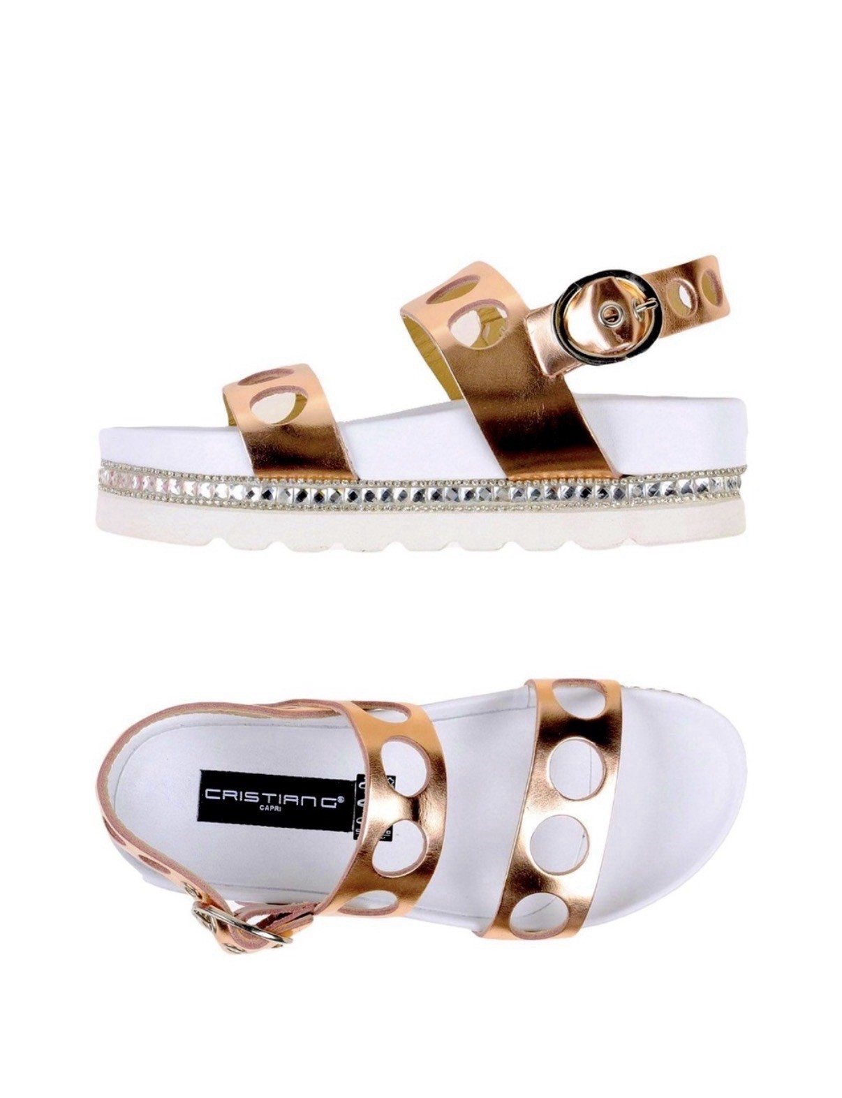 Italian Brand Christina Luxury Style Gold Platform Sandals Size 10 US