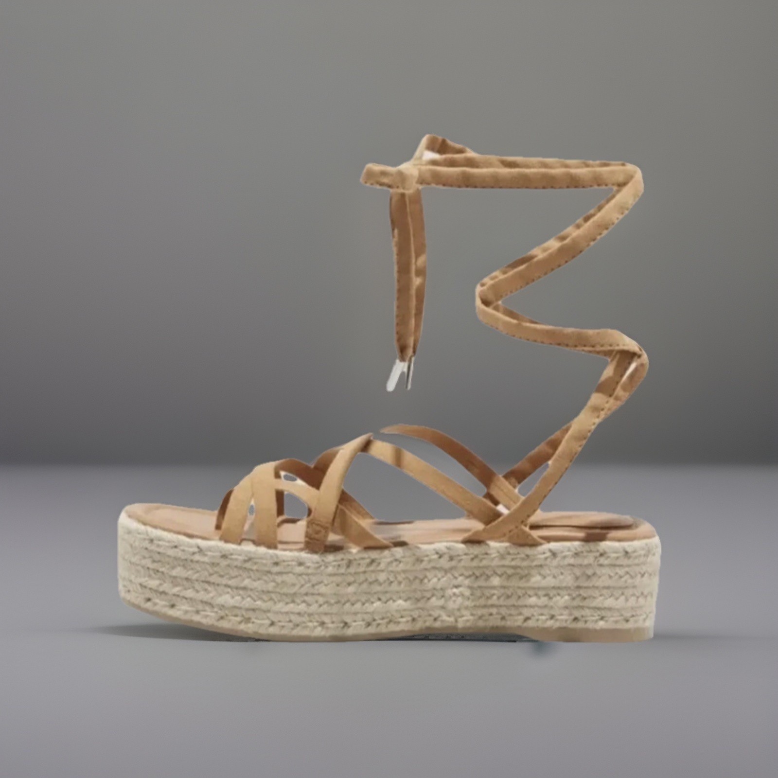 Universal Thread Women’s Platform Hemp Tie Up Sandal Size 7.5